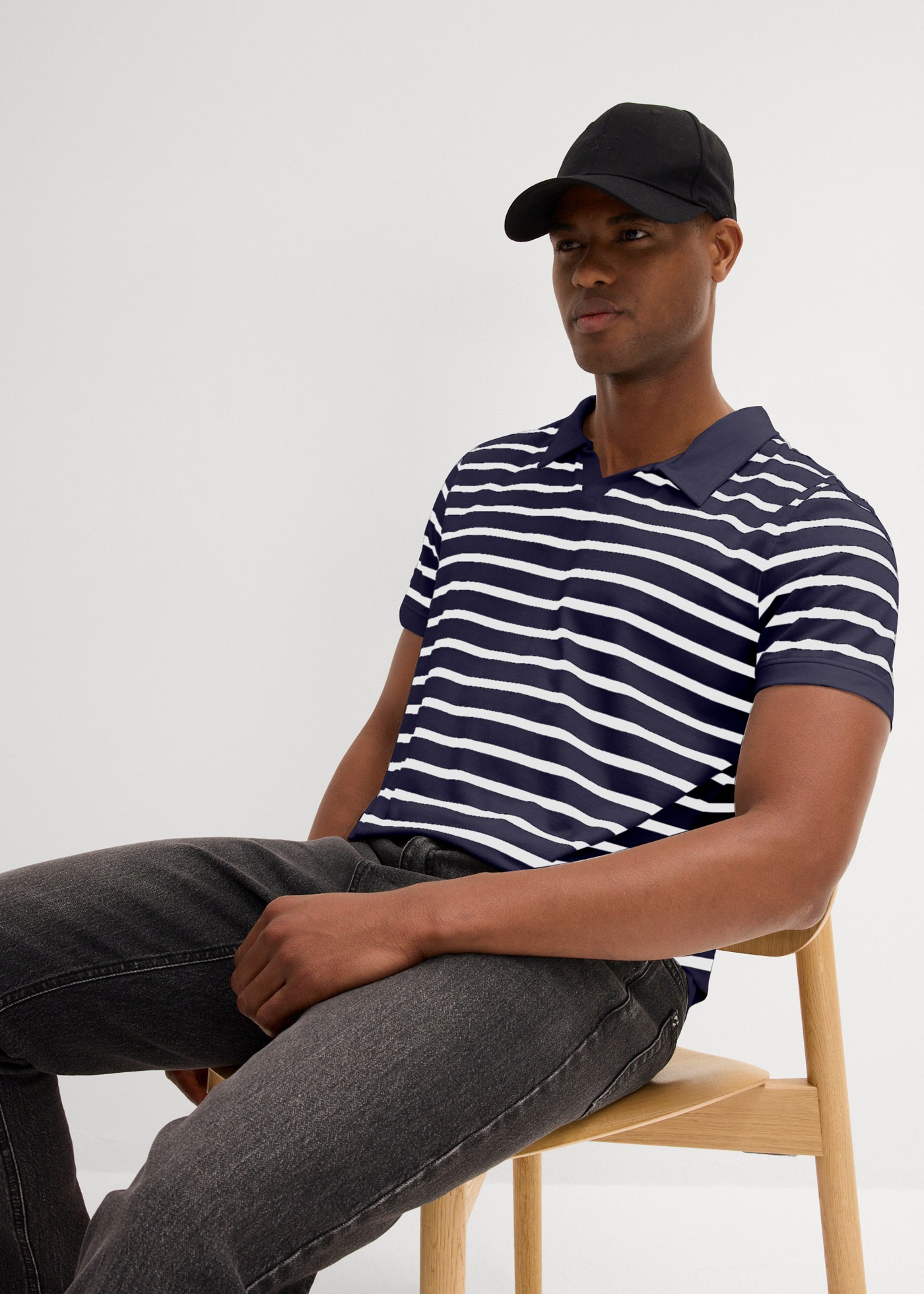 bonprix Poloshirt Poloshirt mit Baumwolle