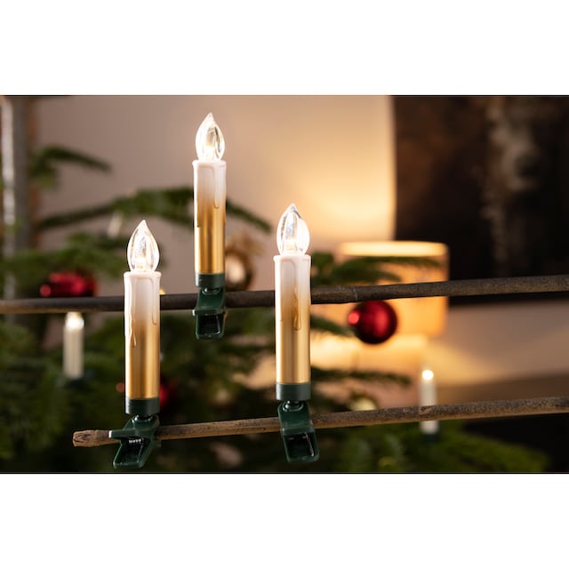 Leonique LED-Christbaumkerzen »Ahmady, 25 kabellos Kerzen mit Farbverlauf,  Höhe ca. 10,2 cm«, 25 St.-flammig, Weihnachtsdeko, Christbaumschmuck kaufen  bei OTTO
