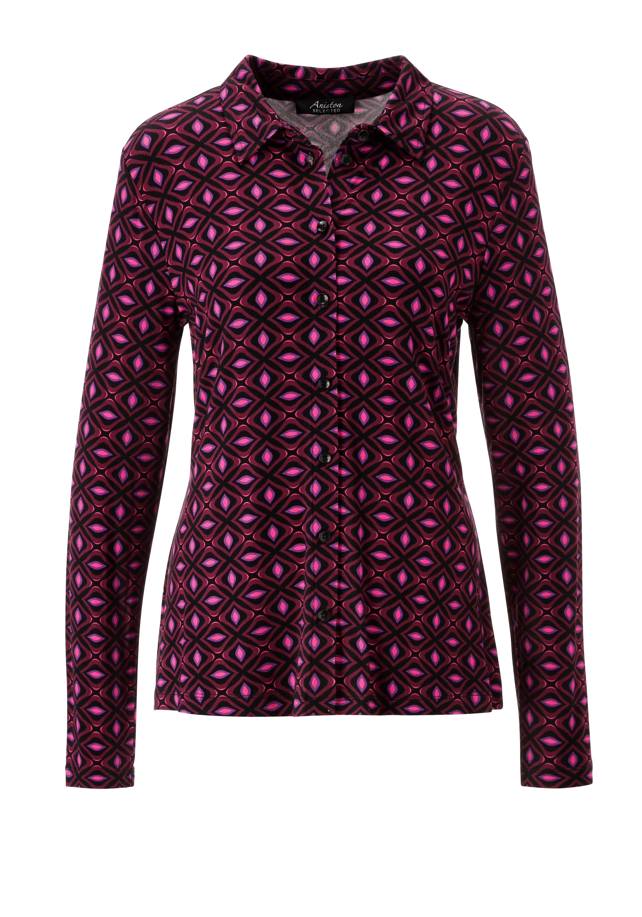Aniston SELECTED Hemdbluse mit trendigen Retromuster Allover - NEUE KOLLEKTION