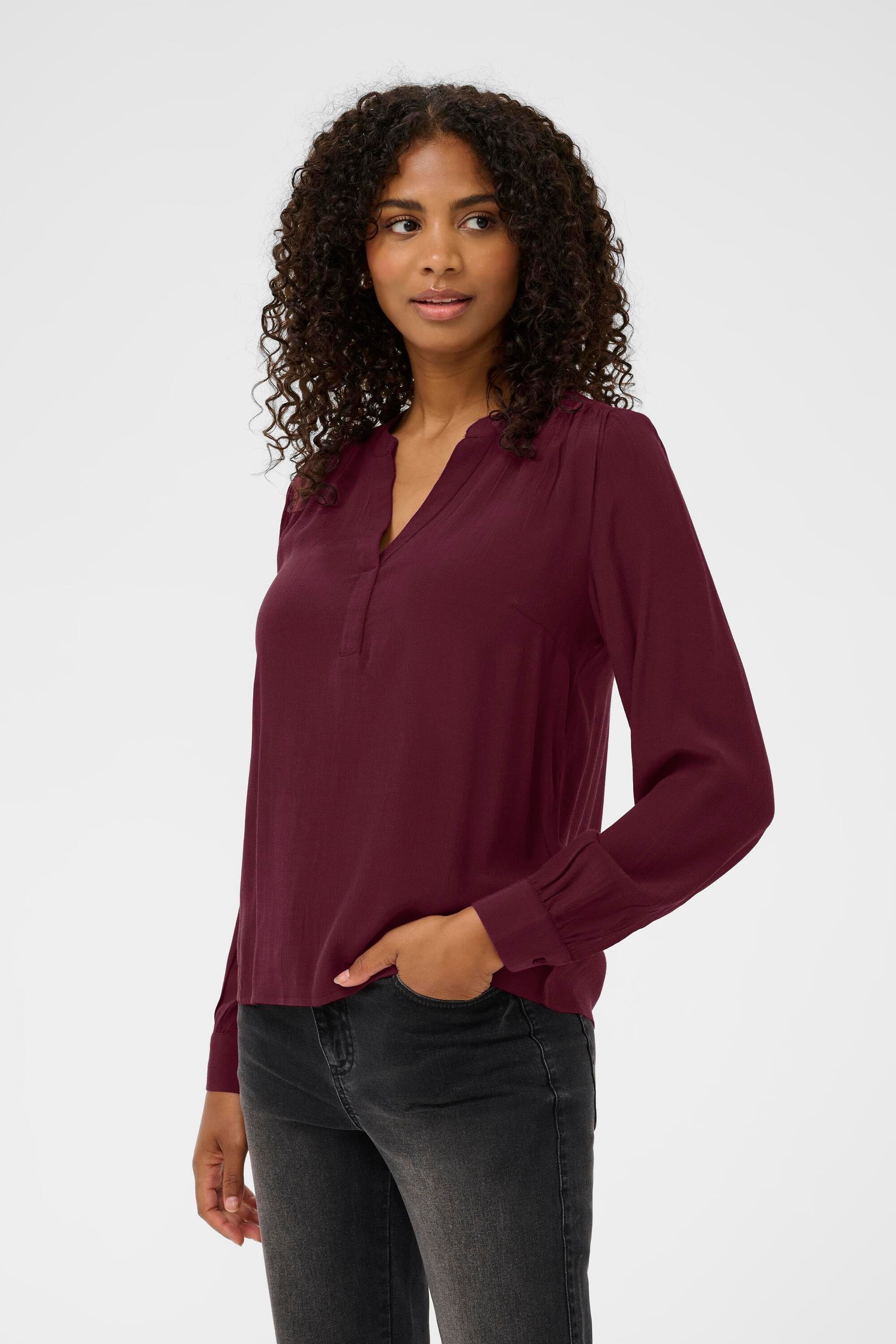 KAFFE Langarmbluse »Langarm-Bluse KAemilia«