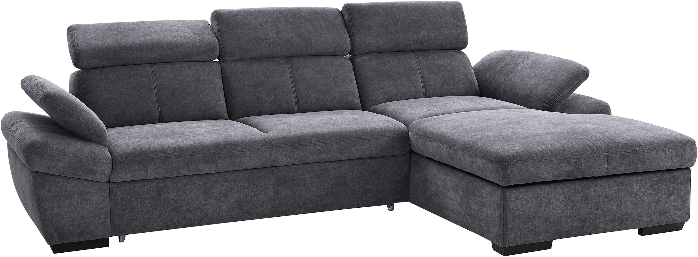 exxpo - sofa fashion Ecksofa »Salerno, inkl. Kopf- und Armteilverstellung, elegant & bequem, L-Form«, wahlweise mit Bettfunktion und Bettkasten, tolle Detailverarbeitung