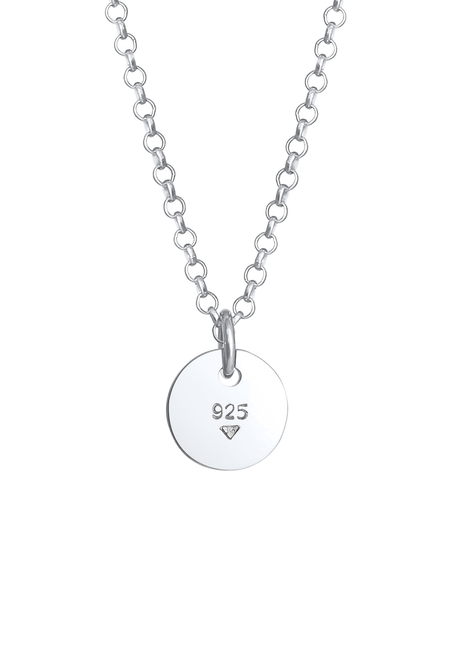 Elli Silberkette »Halskette Kinder Plättchen Kreis Coin Erbskette 925 Silber«