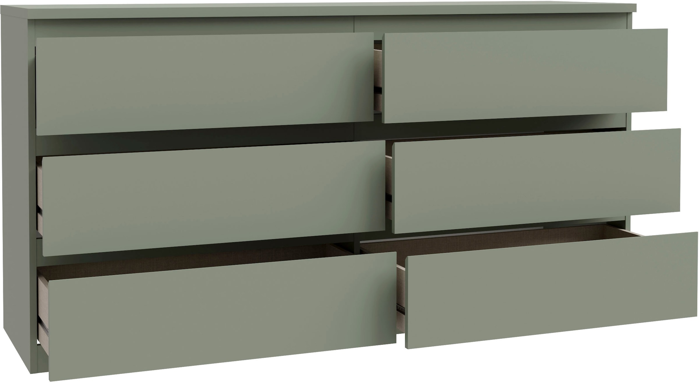 FORTE Kommode »Edmore«, große Kommode, grifflose Front, Stauraum, 6 Schubladen