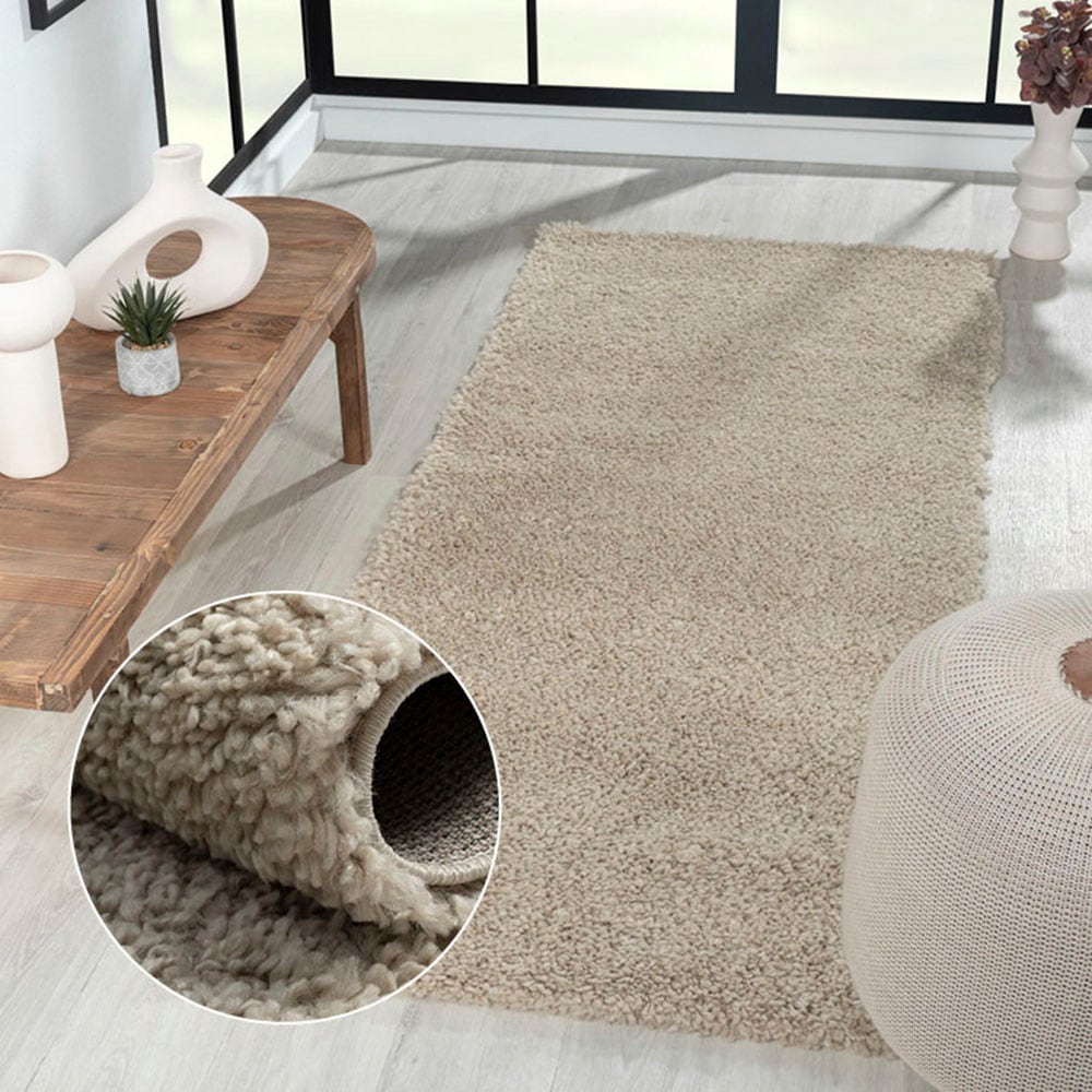 Myflair Möbel & Accessoires Hochflor-Läufer »My Shaggy«, rechteckig, 37 mm Höhe, Shaggy, Uni Farben, leicht glänzend, Microfaser, extra flauschig