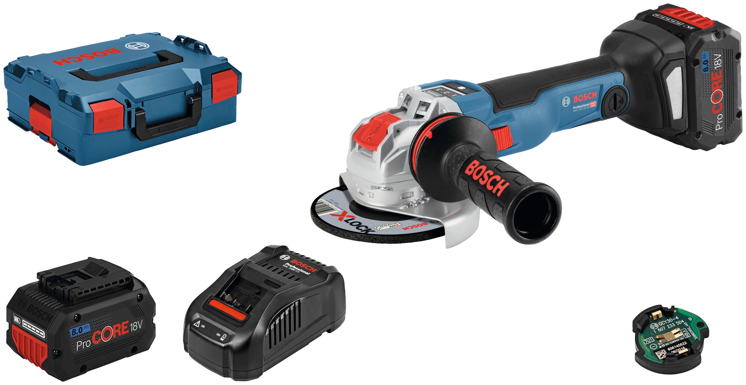 Bosch Professional Akku-Winkelschleifer »GWX 18V-10 SC (2x 8.0Ah, GAL 1880«, mit 2... kaufen