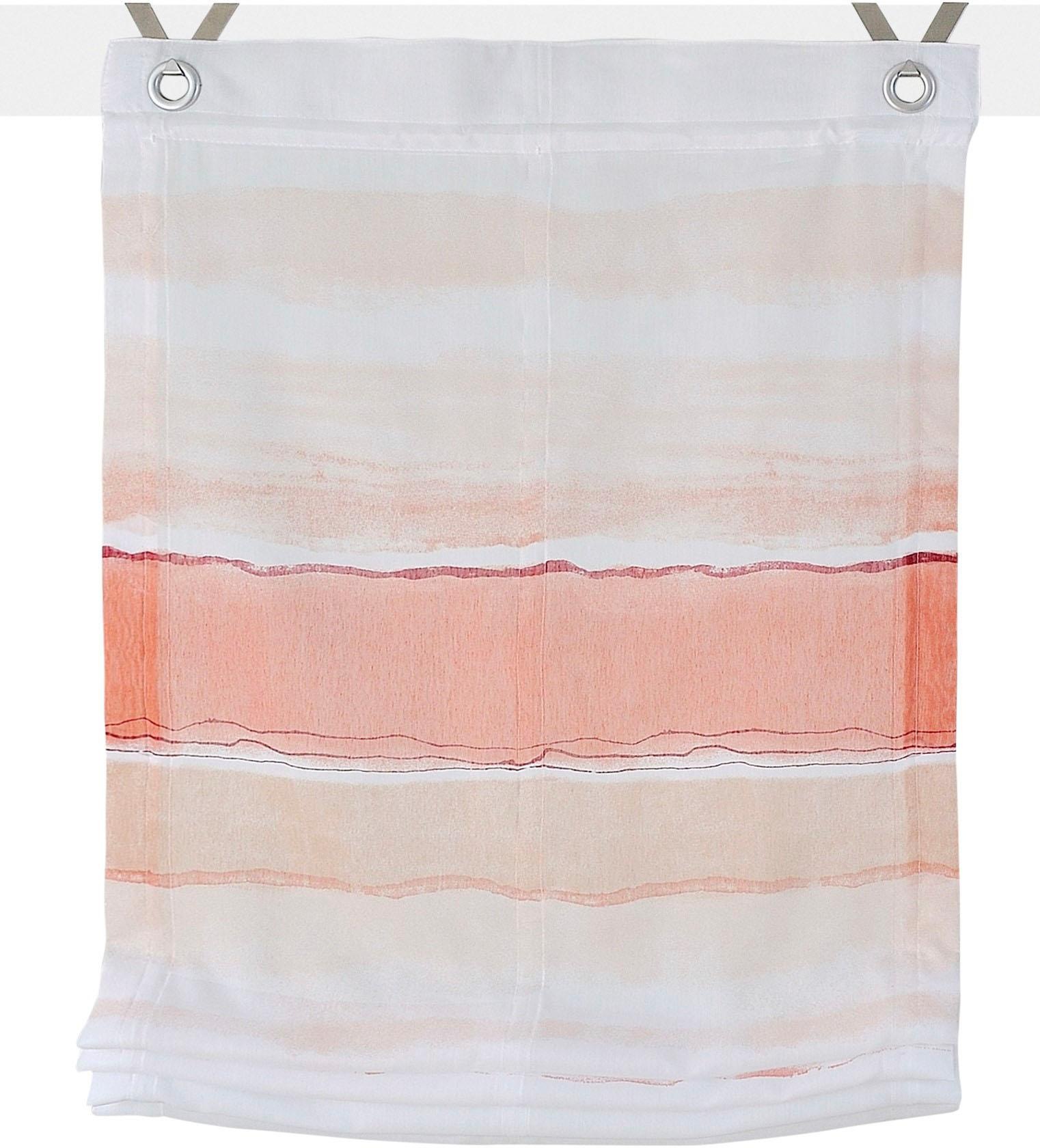 Kutti Raffrollo »Adele« mit Hakenaufhängung ohne Bohren freihängend weiß, mit Farbverlauf, halbtransparent, Polyester, pflegeleicht in orange