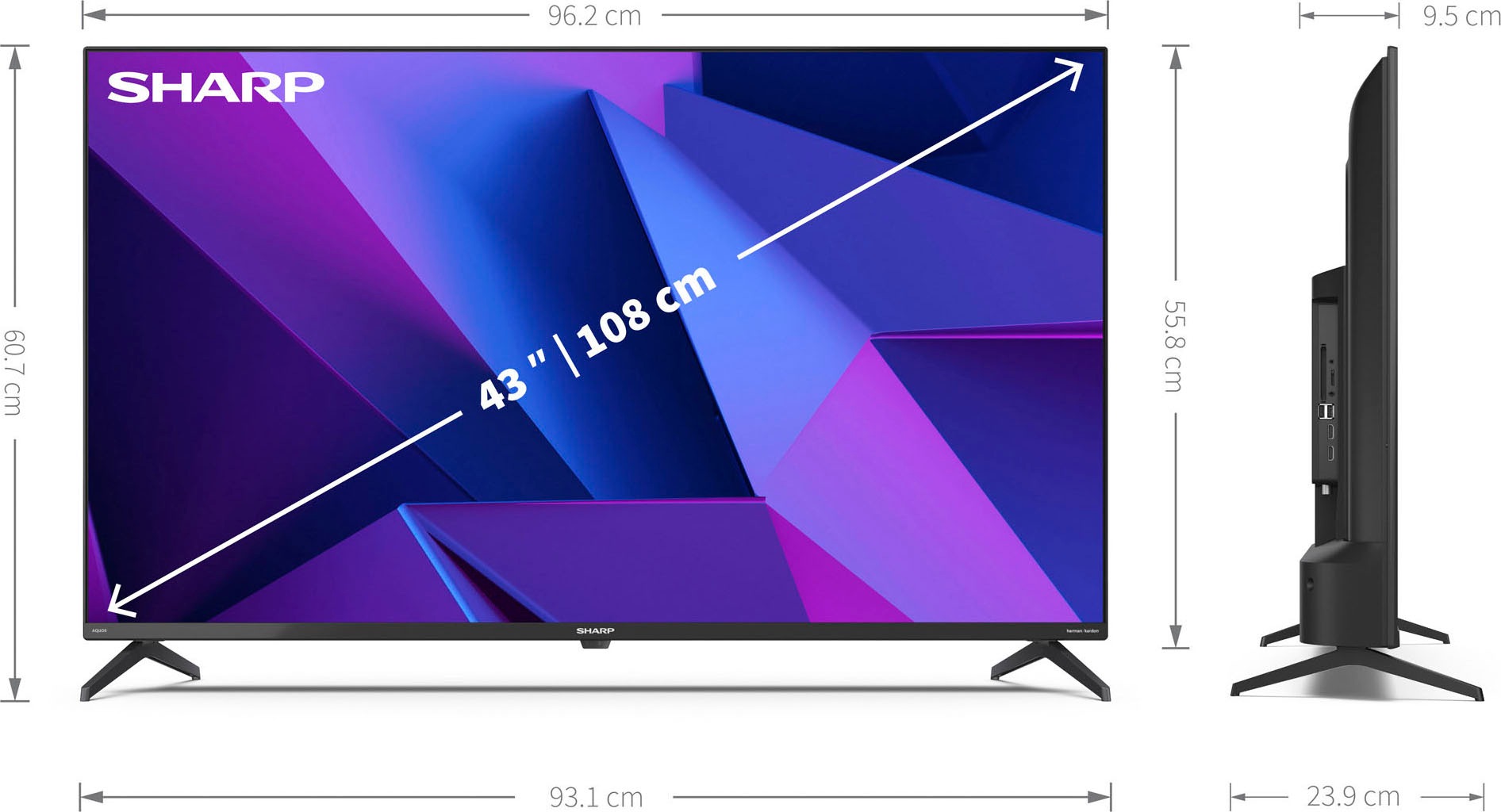 Sharp LED-Fernseher »4T-C43FNx«, OTTO Online HD, Shop cm/43 Ultra TV- Smart-TV Android 4K im Zoll, 108 jetzt
