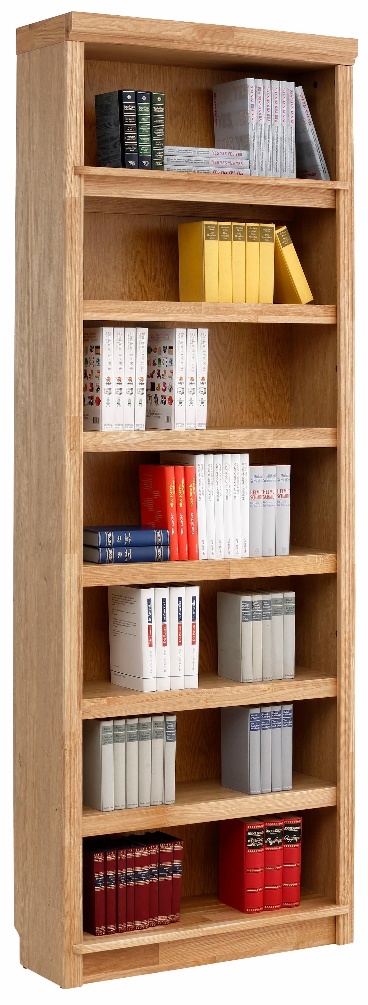 Home affaire Bücherregal »Soeren Eiche Regal B/T/H: 80/29/220/29 cm« teilmassive Eiche, FSC®-zertifiziert