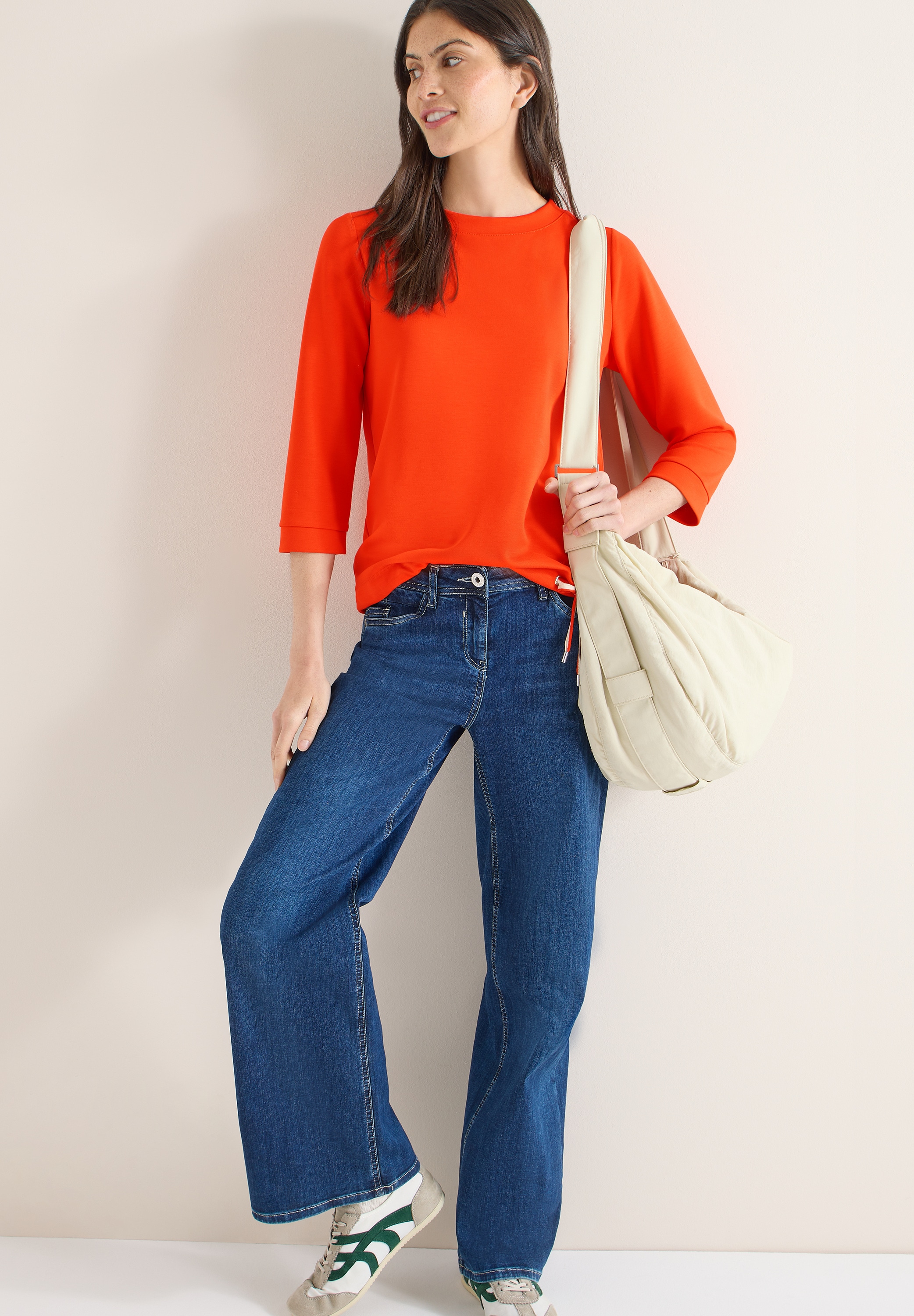 Cecil 3/4-Arm-Shirt mit Kordelzug am Saum