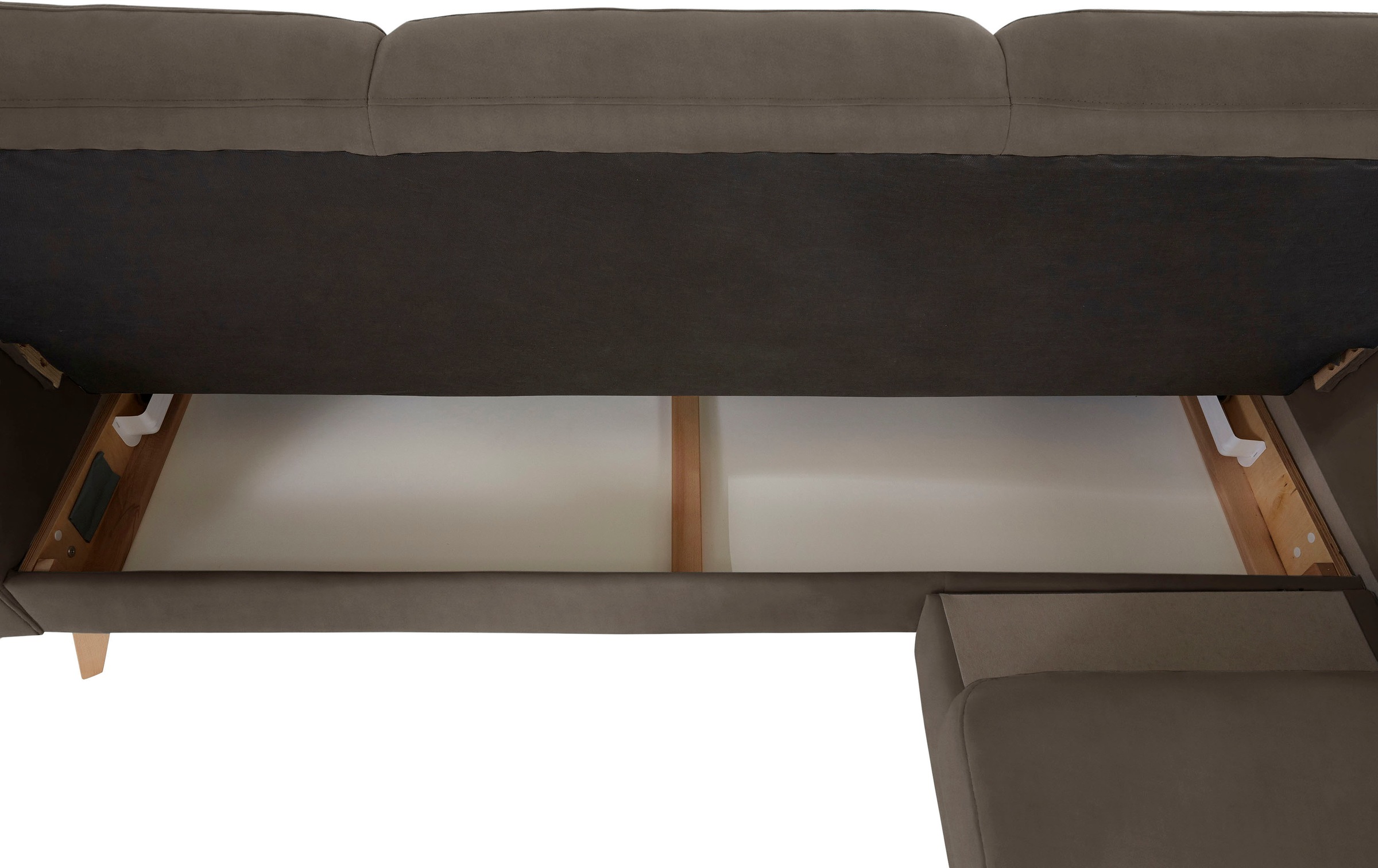 exxpo - sofa fashion Ecksofa »Nappa, kompakt und komfortabel, bequem, zeitloses Design, L-Form«, tolle Detailverarbeitung, inkl. Bettfunktion und Bettkasten