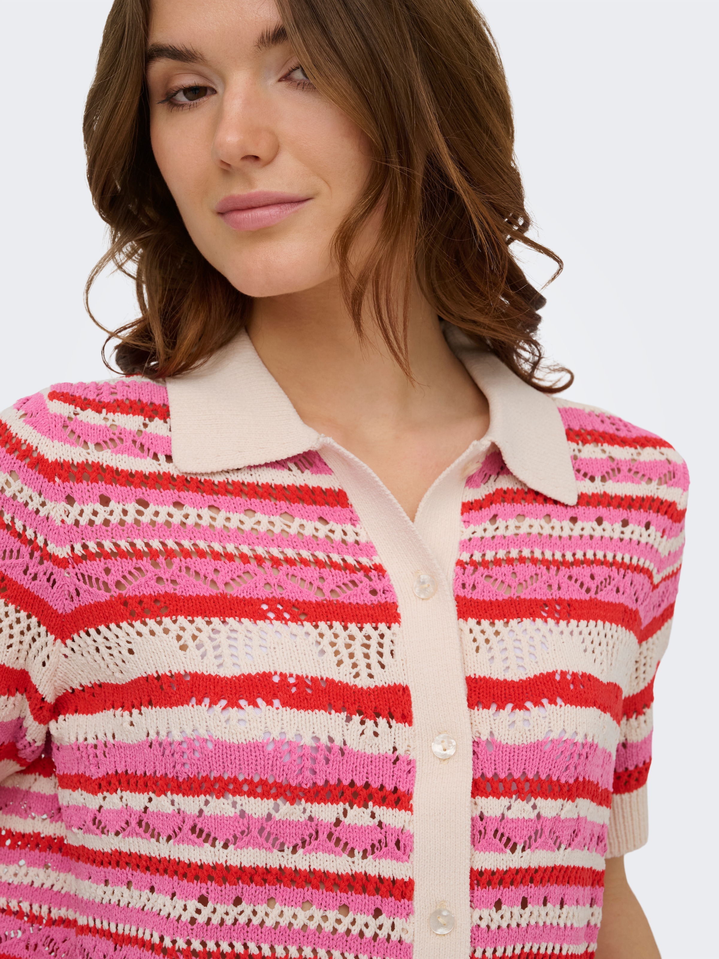 ONLY Strickjacke »ONLLULA POLO S/S CARDIGAN KNT NOOS«
