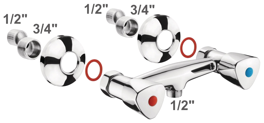 CORNAT Duscharmatur »"Lisa"  Hochwertiger Messingkörper - verchromt - 1/2 Zoll Brauseabgang«