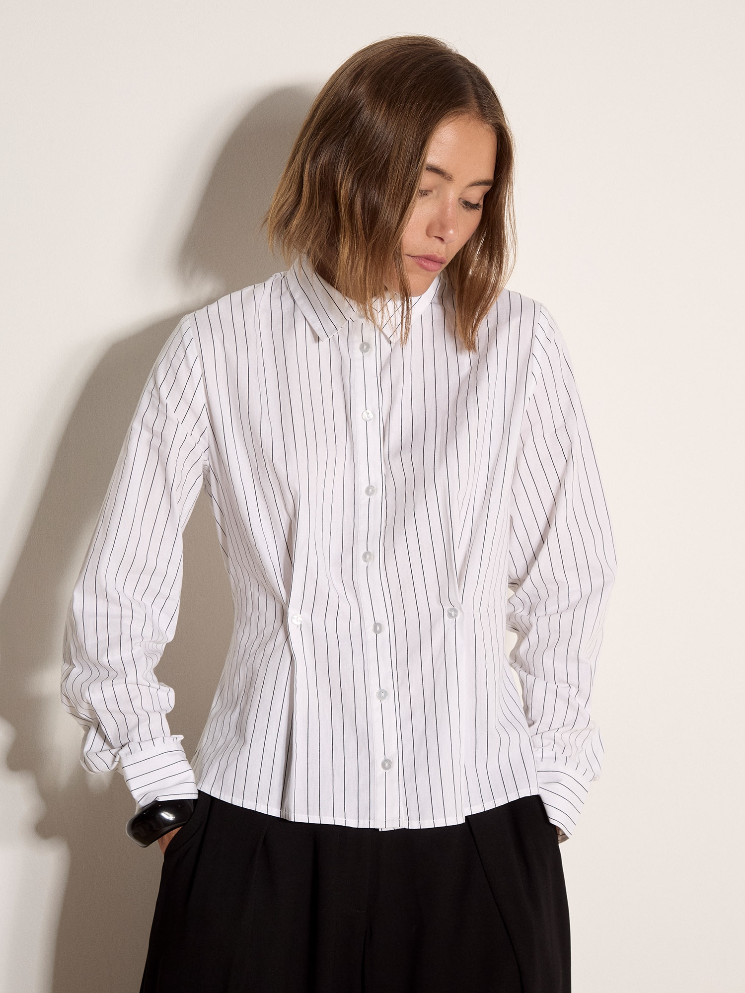 Apricot Klassische Bluse »Tailliertes gestreiftes Baumwollhemd« mit Brustabnähern