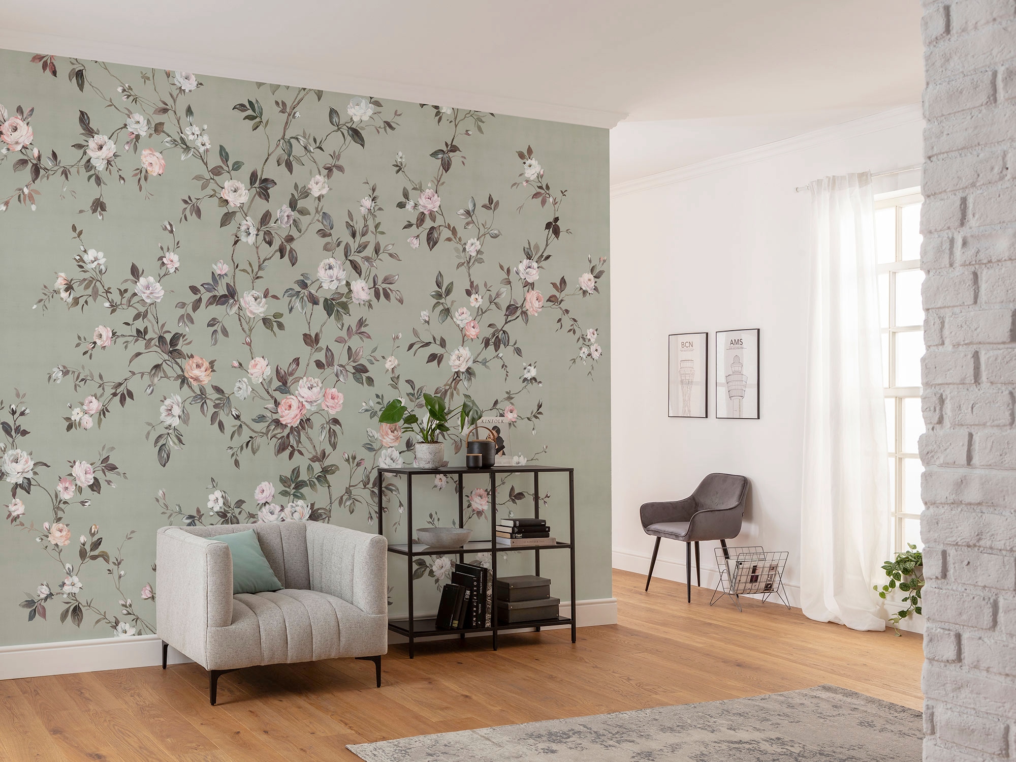 Komar Vliestapete »Digitaldruck Vlies - Rosellia - Größe 350 x 250 cm«, bedruckt, Wohnzimmer, Schlafzimmer