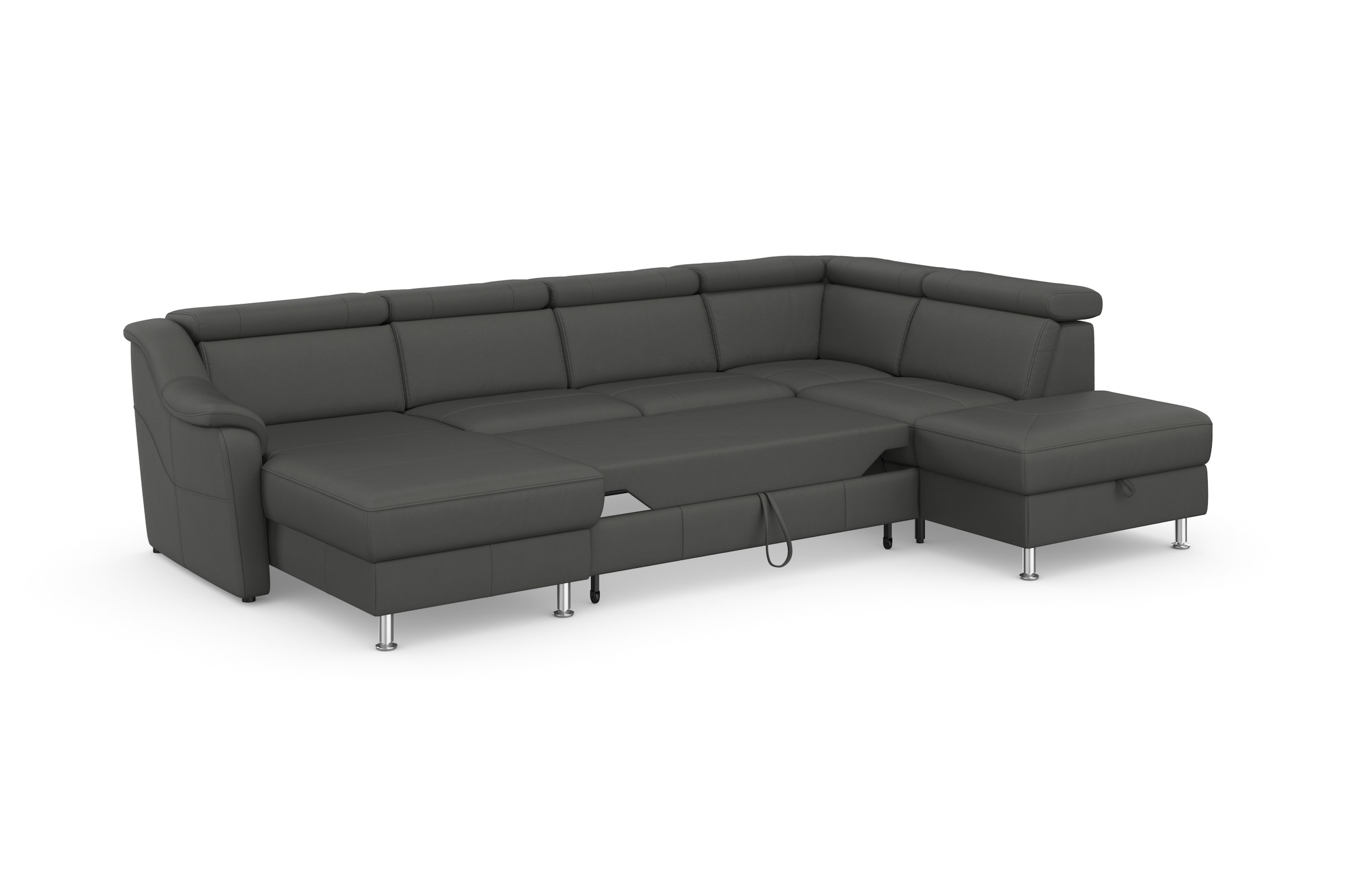 sit&more Wohnlandschaft »Freetown U-Form«, Kopfteilverstellung und Federkern, wahlweise mit Bettfunktion
