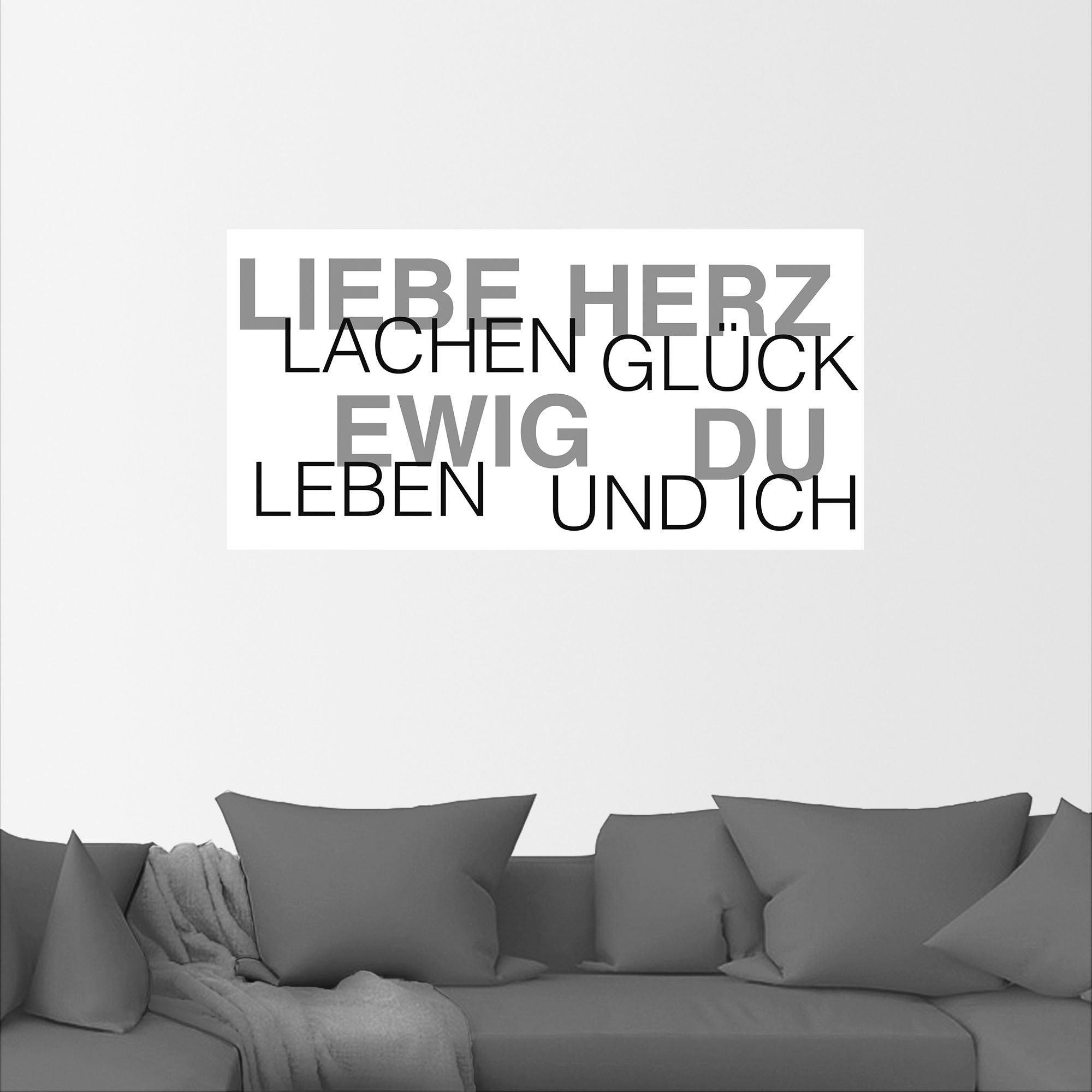 Artland Wandbild »Liebe Statement Bild«, Sprüche & Texte, (1 St.), als Alubild, Outdoorbild, Leinwandbild, Wandaufkleber, versch. Größen