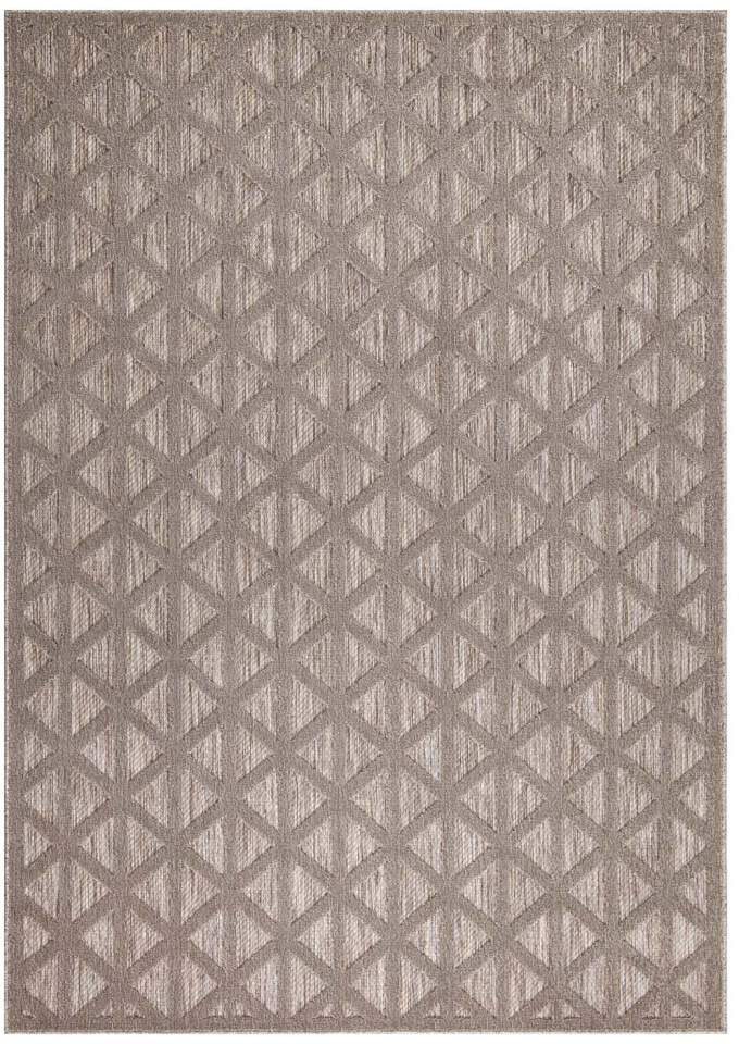 Carpet City Teppich »In-& Outdoorteppich Santorini 446, 3D-Effekt, Geo-Muster«, rechteckig, 5 mm Höhe, Wetterfest & UV-beständig für Terrasse, Balkon, Küche, Flur