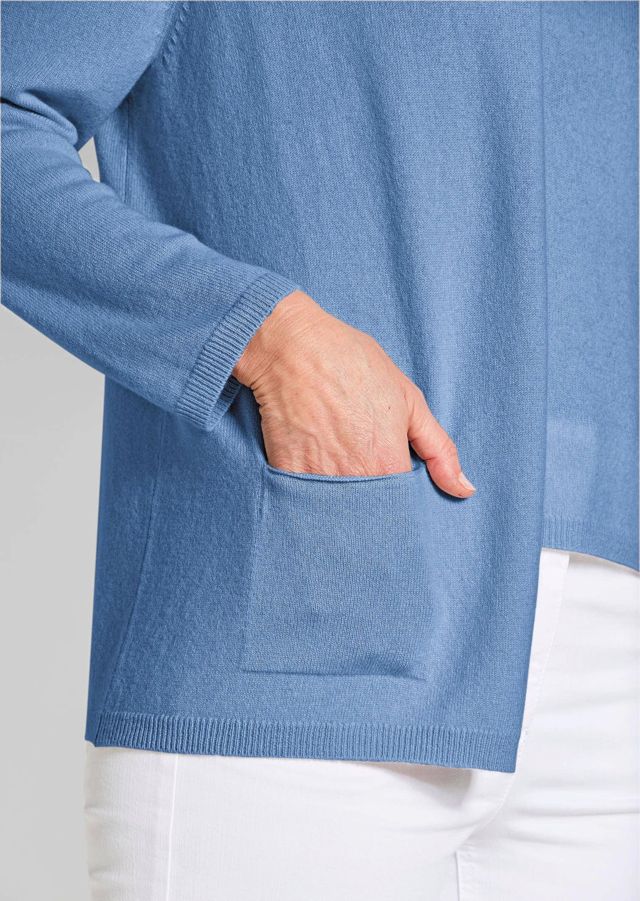 GOLDNER Kaschmirpullover »Kurzgröße Cardigan in langer offener Form«