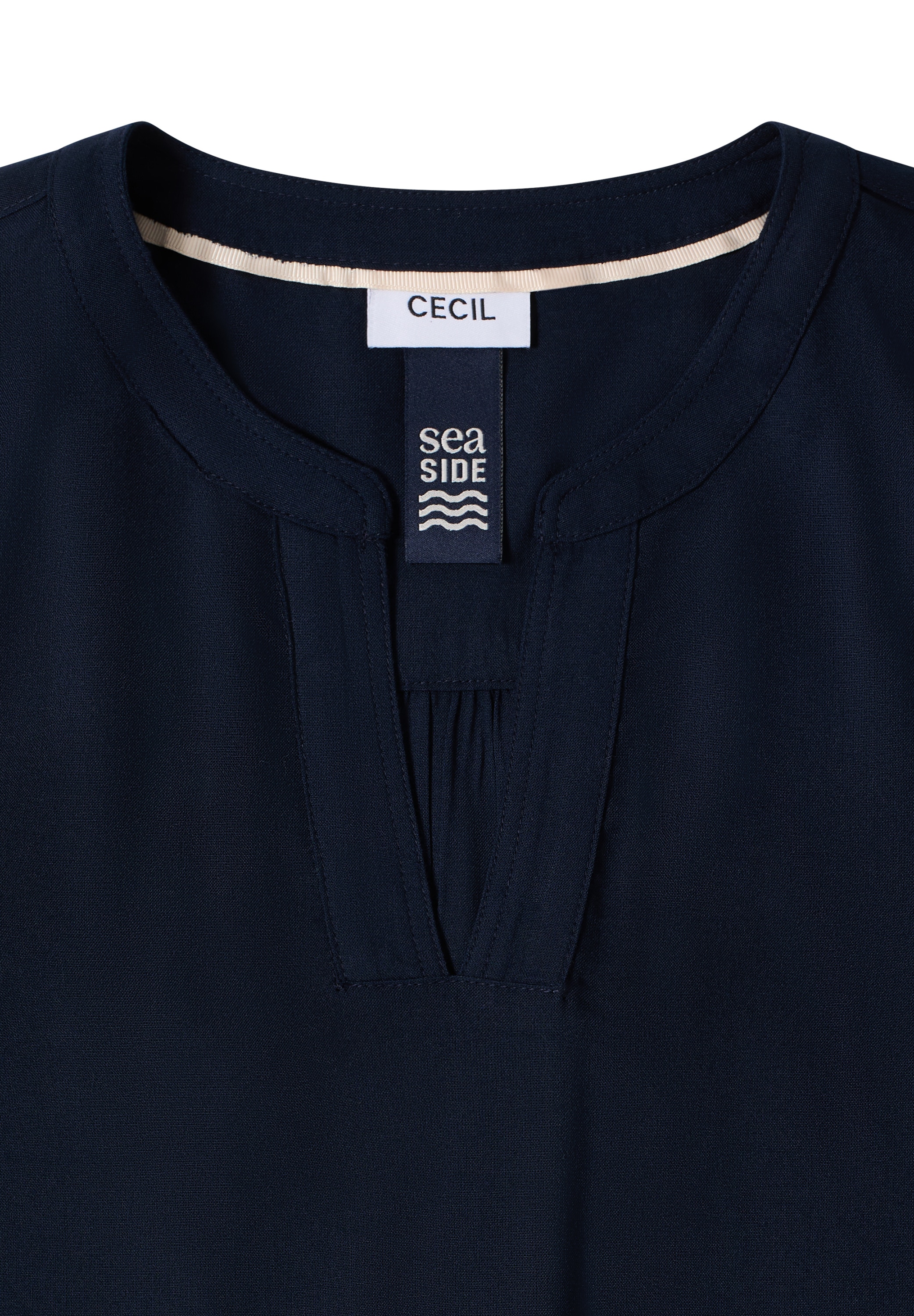 Cecil Langarmbluse mit Splitneck und aus reiner Viskose