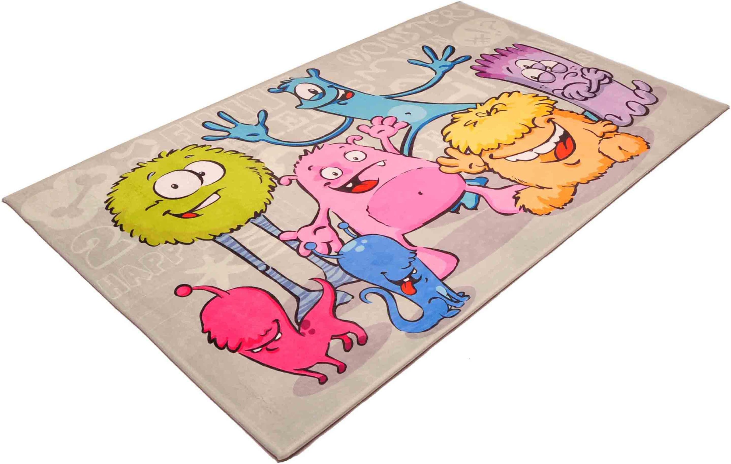 Böing Carpet Kinderteppich »Lovely Kids 417«, rechteckig, 6 mm Höhe, Motiv Aliens