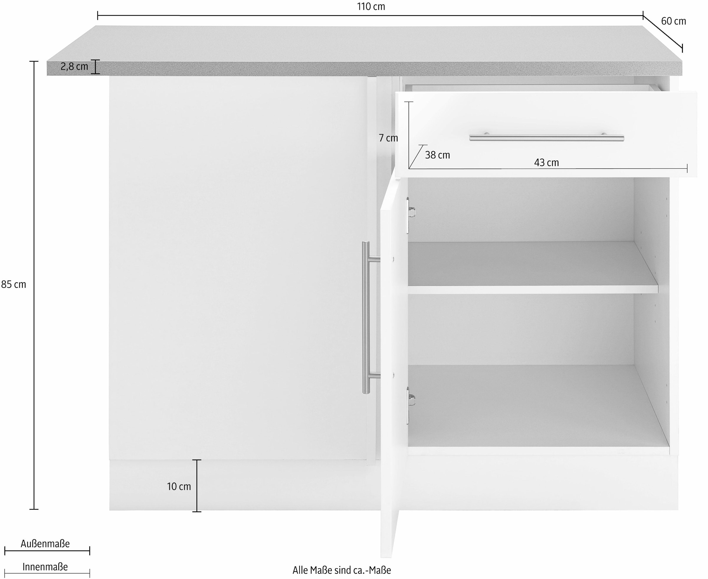 wiho Küchen Eckunterschrank »Cali«, 110 cm breit bestellen online bei OTTO