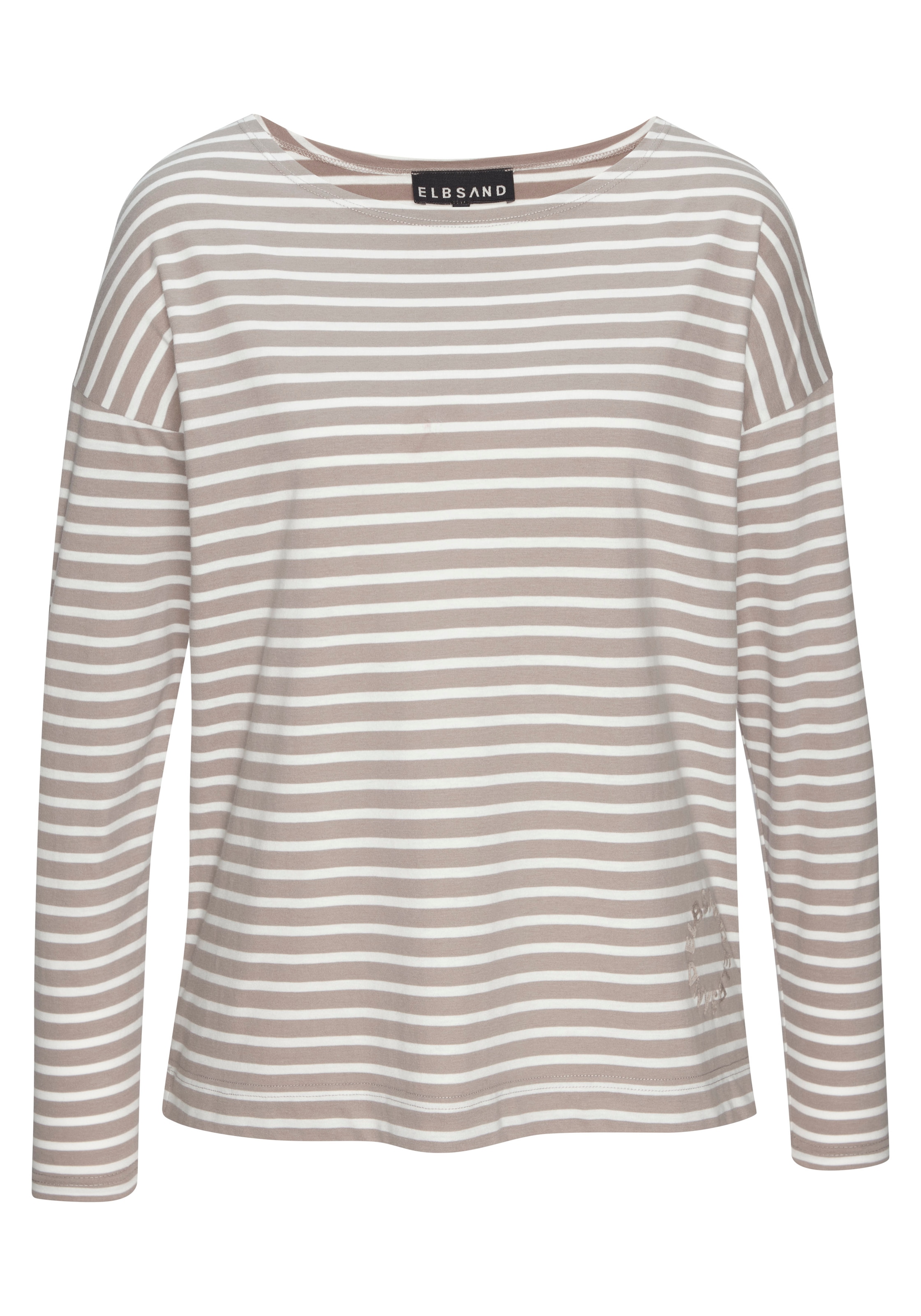 Elbsand Langarmshirt »Tooske« mit Ringelmuster, dezenter Logodruck, casual