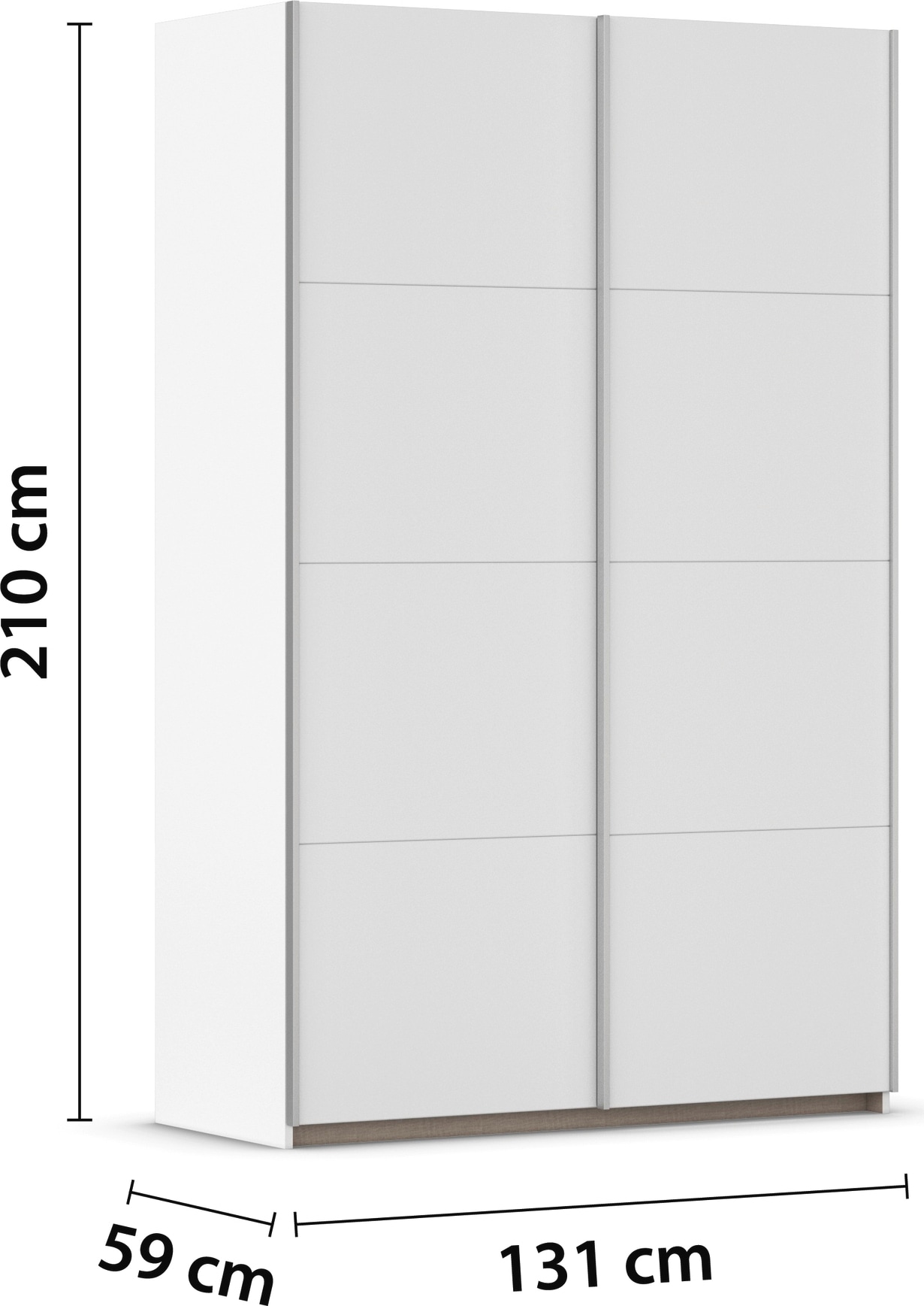 rauch Schwebetürenschrank »Kleiderschrank Schrank Garderobe Schlafzimmerschrank OXFORD«, (in 3 verschiedenen Ausstattungen BASIC/CLASSIC/PREMIUM), mit Griffleisten aus Metall, auch für kleinere Räume MADE IN GERMANY