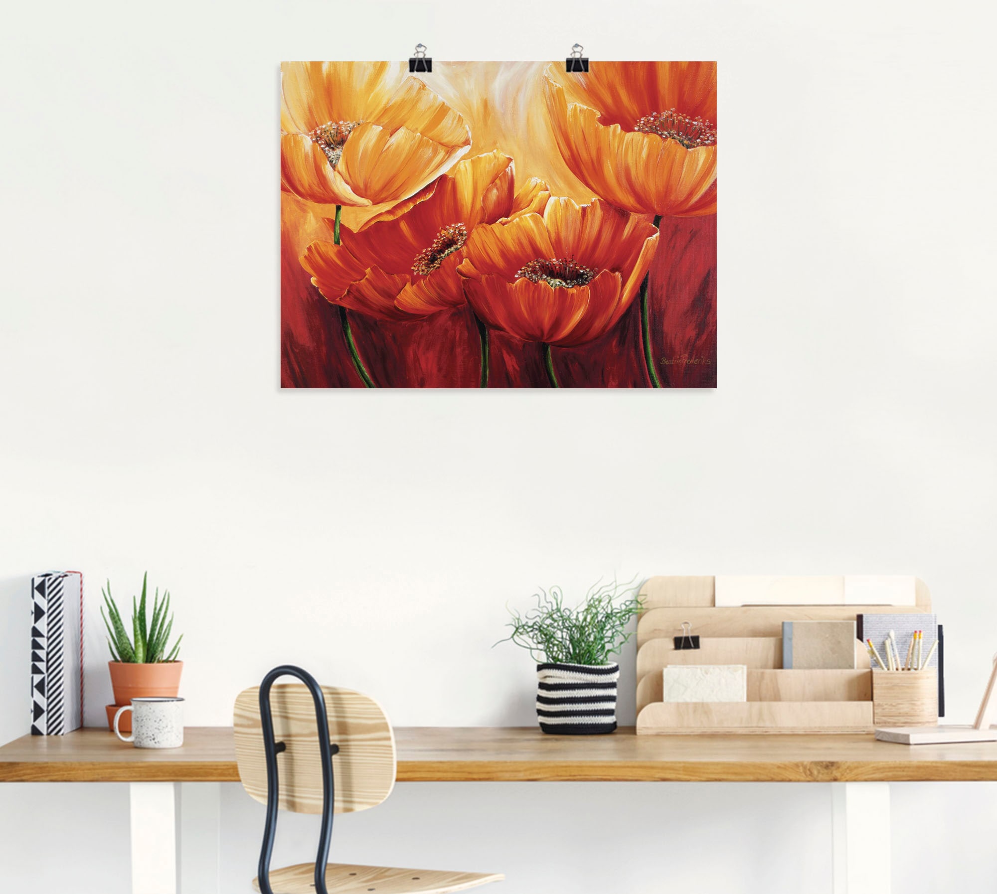 Artland Wandbild »Vier Mohnblumen« Blumen 1 Stk. tlg. als Leinwandbild, Poster in verschied. Größen