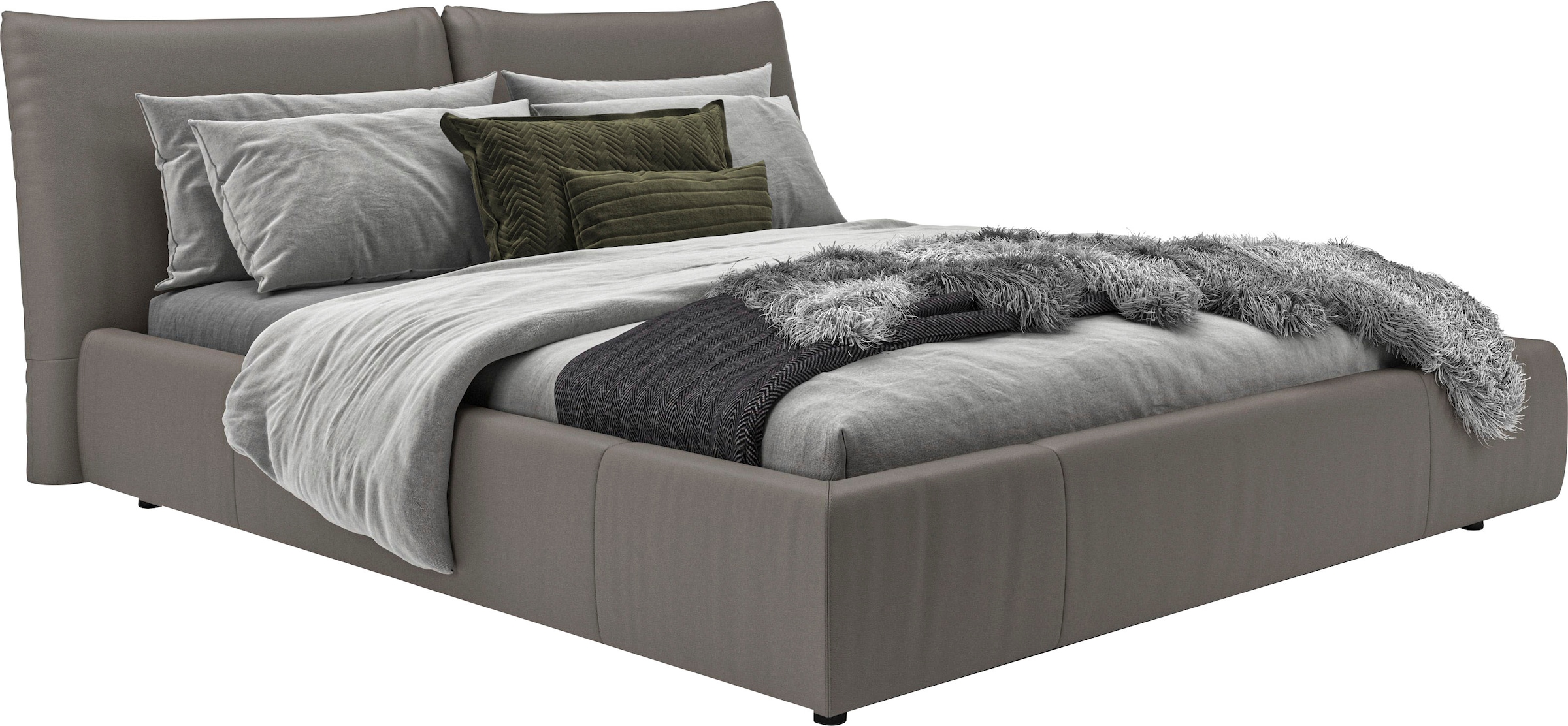 Home affaire Polsterbett »Priora in 4 Breiten bis 200cm« auch in NaturLEDER, Cord, belastbar bis 280kg, auch Überlänge 220 cm