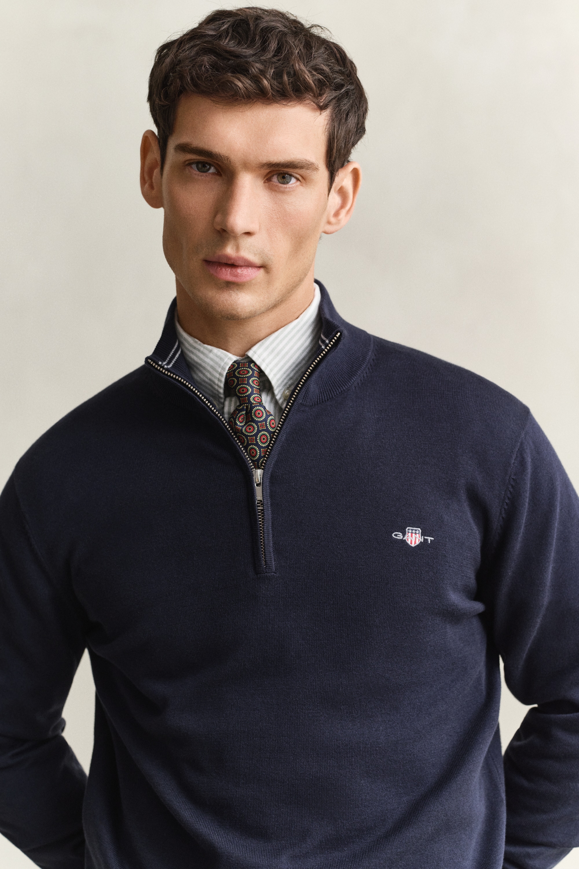Gant 1100000002199 »CLASSIC COTTON HALF ZIP« Regular fit mit Troyerkragen