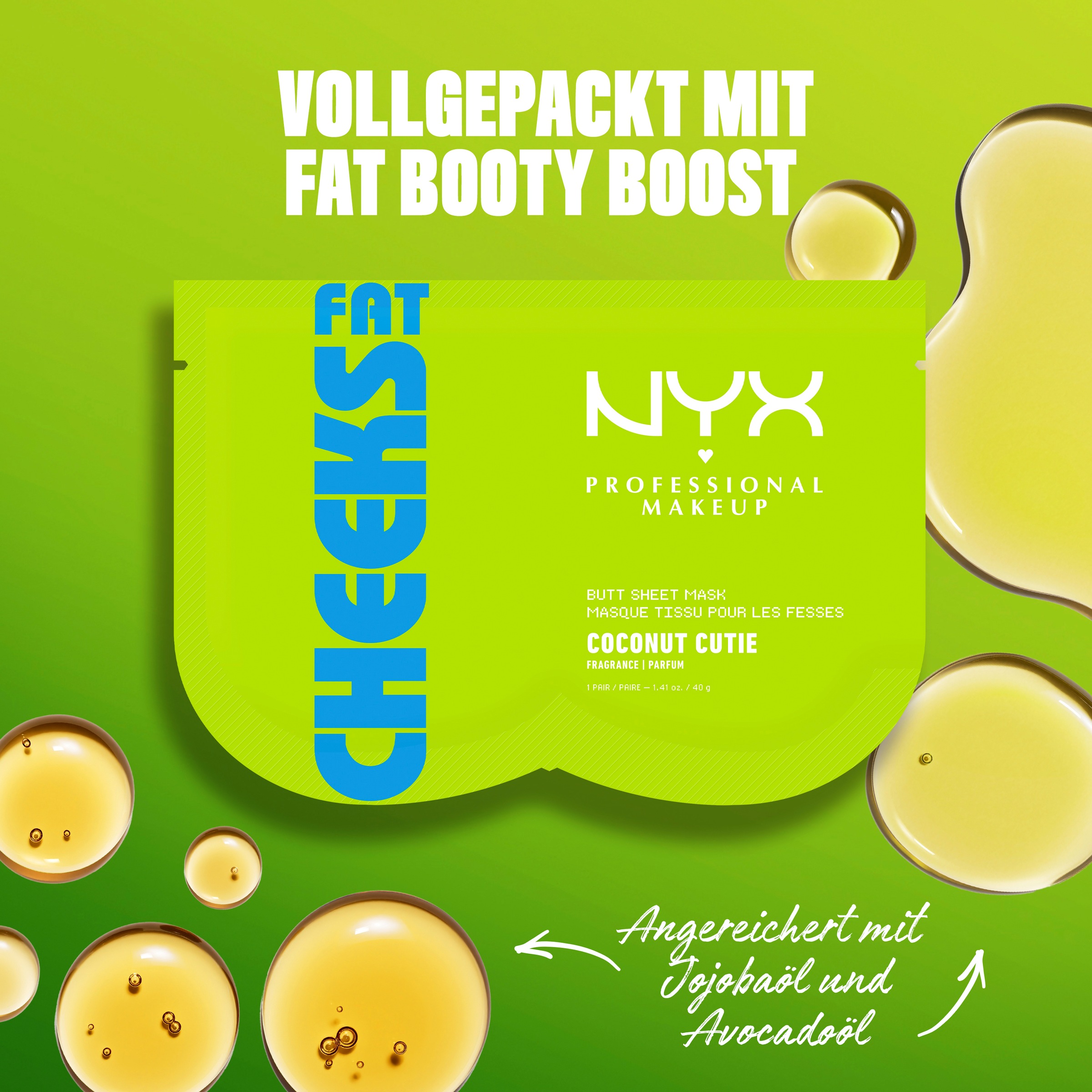 NYX PROFESSIONAL MAKEUP Tuchmaske »FAT CHEEKS PO-TUCHMASKE« beruhigende, ultra-hydrierende Tuchmaske