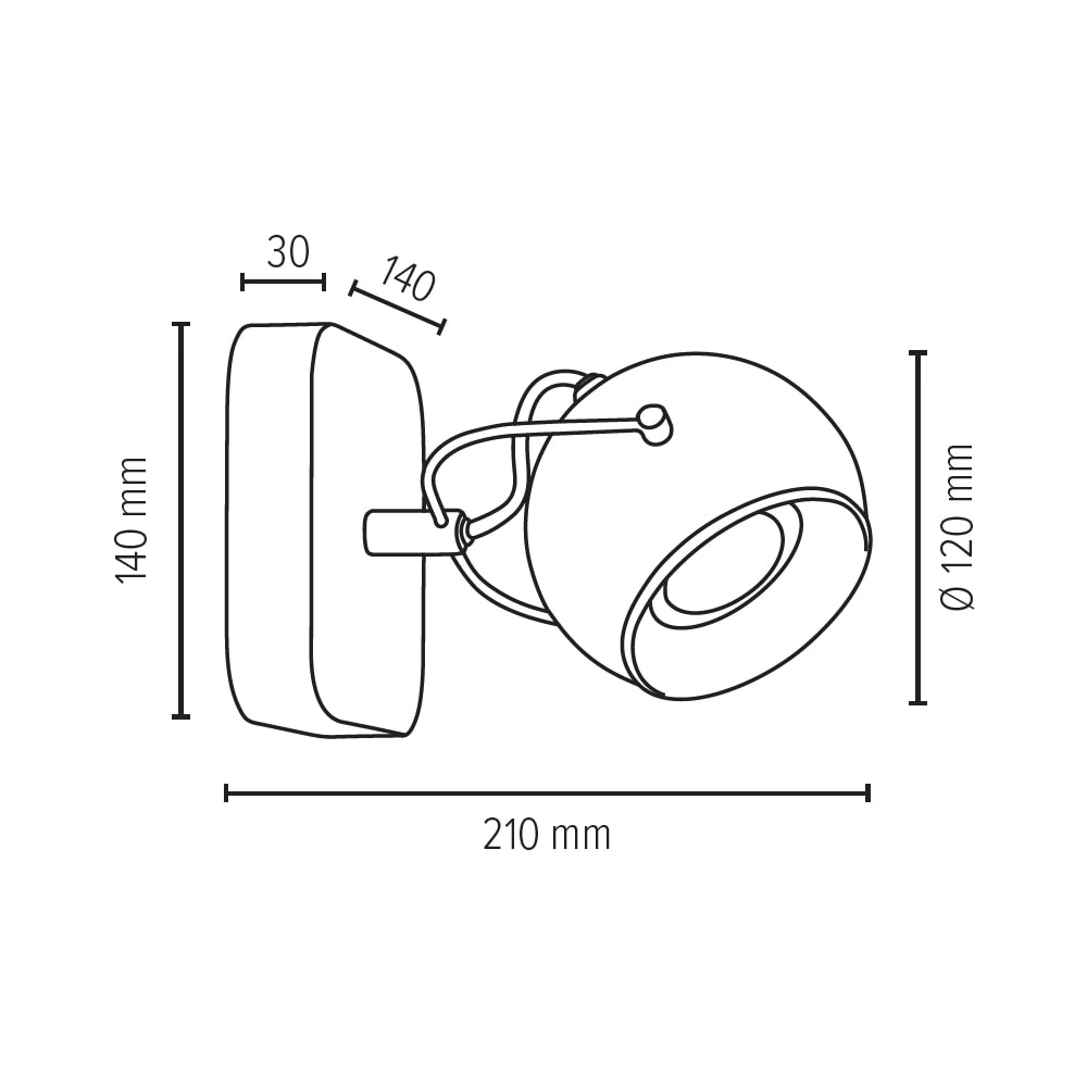 LED- Wandleuchte Shop Naturprodukt Leuchtmittel, Spots Inkl. Online aus SPOT Light Eichenholz, 1 WOOD«, OTTO im Flexible »BALL flammig-flammig,