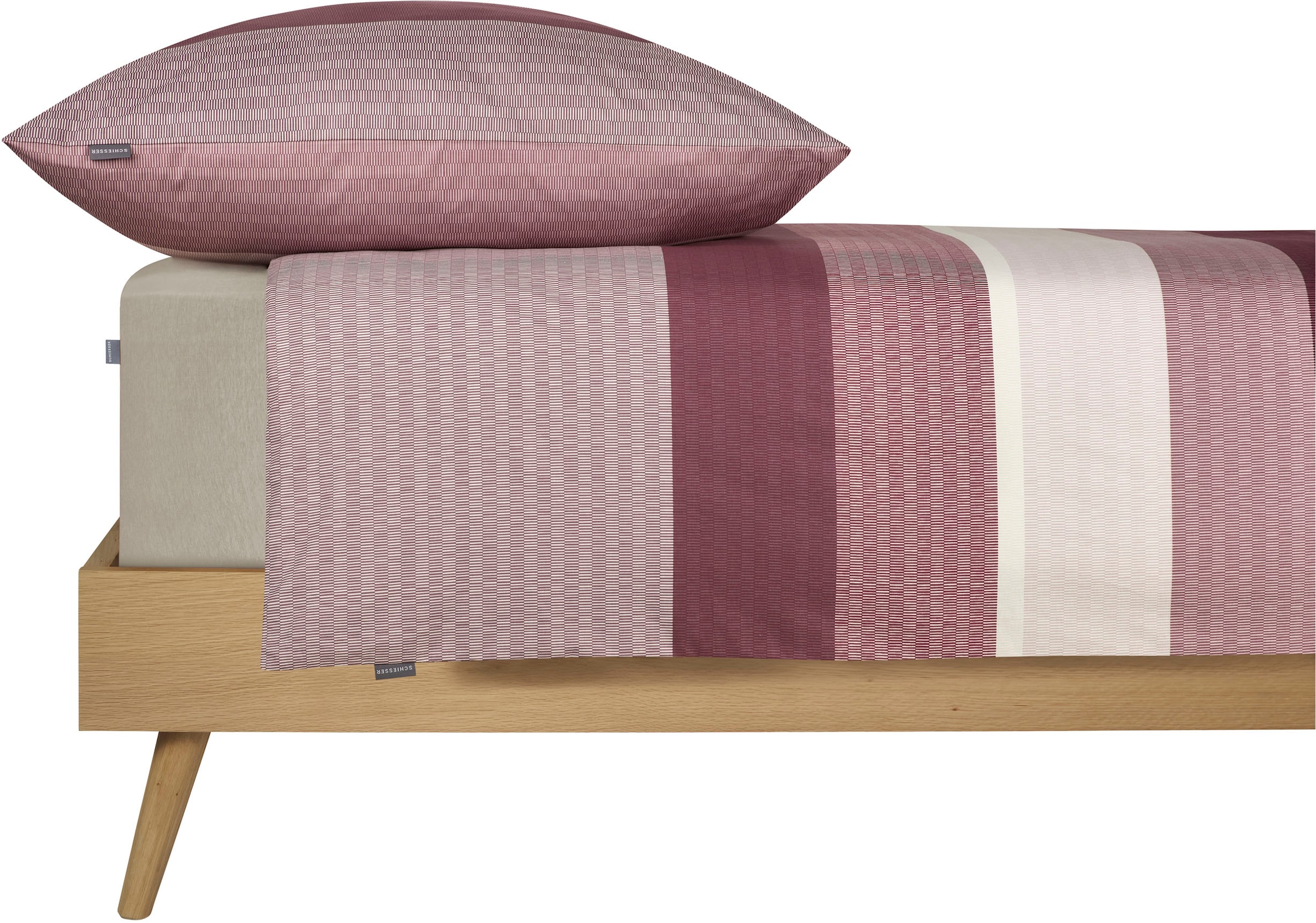 Schiesser Bettwäsche »Endy Stripes aus weicher Baumwolle mit großen und kleinen Streifen«, Made in Green