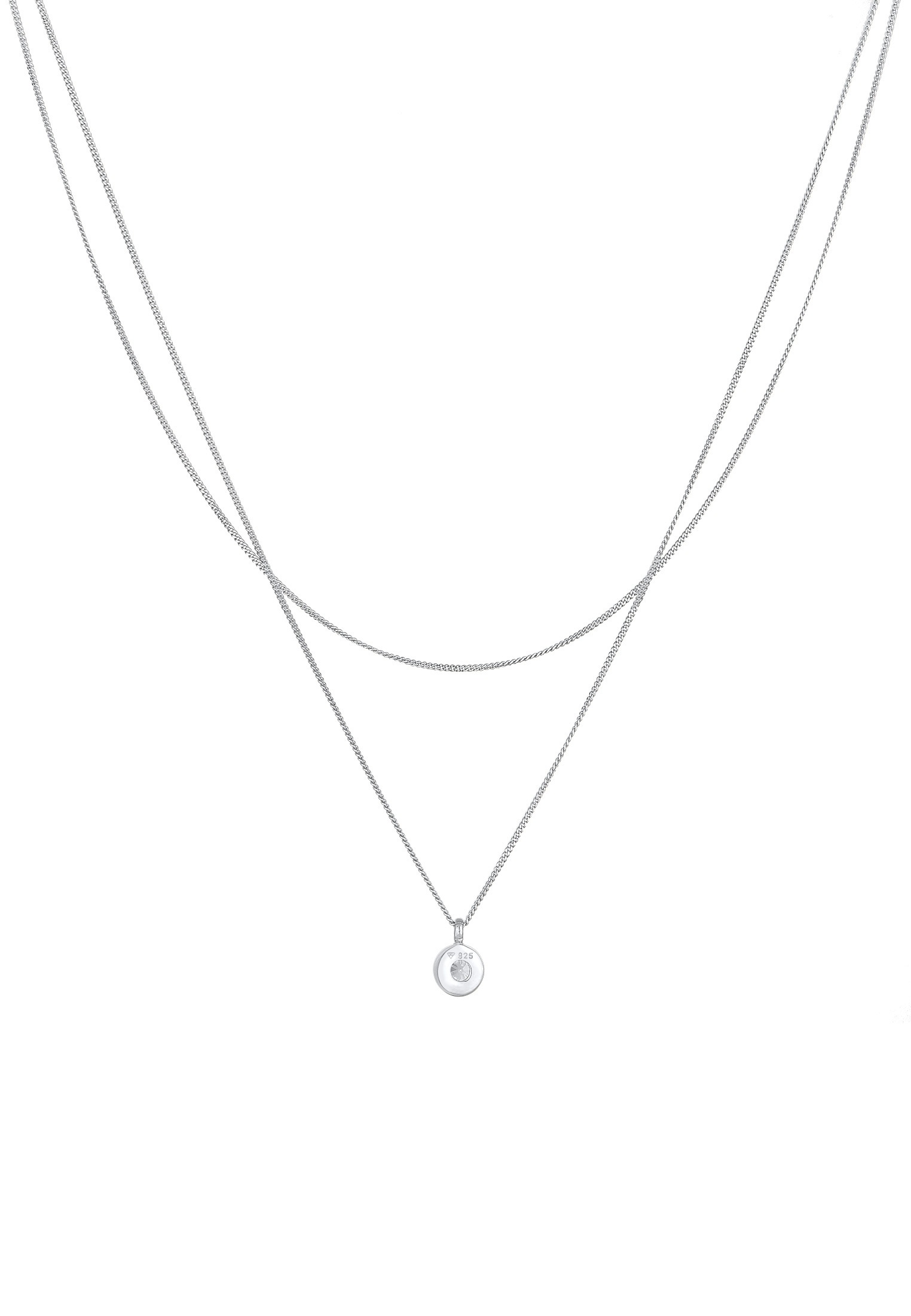 Elli Silberkette »Halskette 2-lagig Layer Zirkonia Solitär 925 Silber«