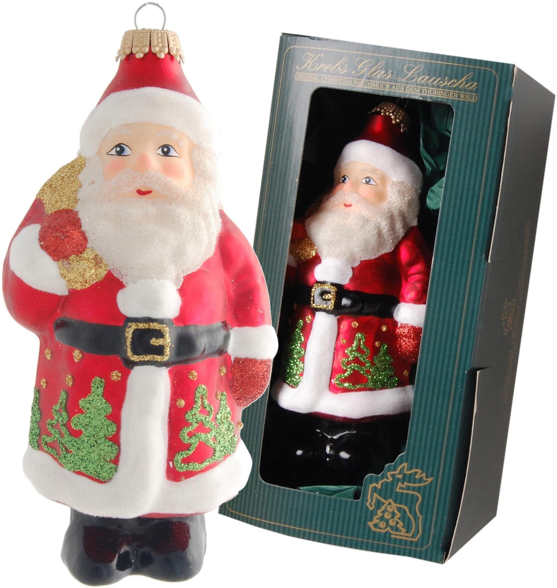 Krebs Glas Lauscha Christbaumschmuck »Santa rot mit Bäumen«, (1 tlg.), mundgeblasen