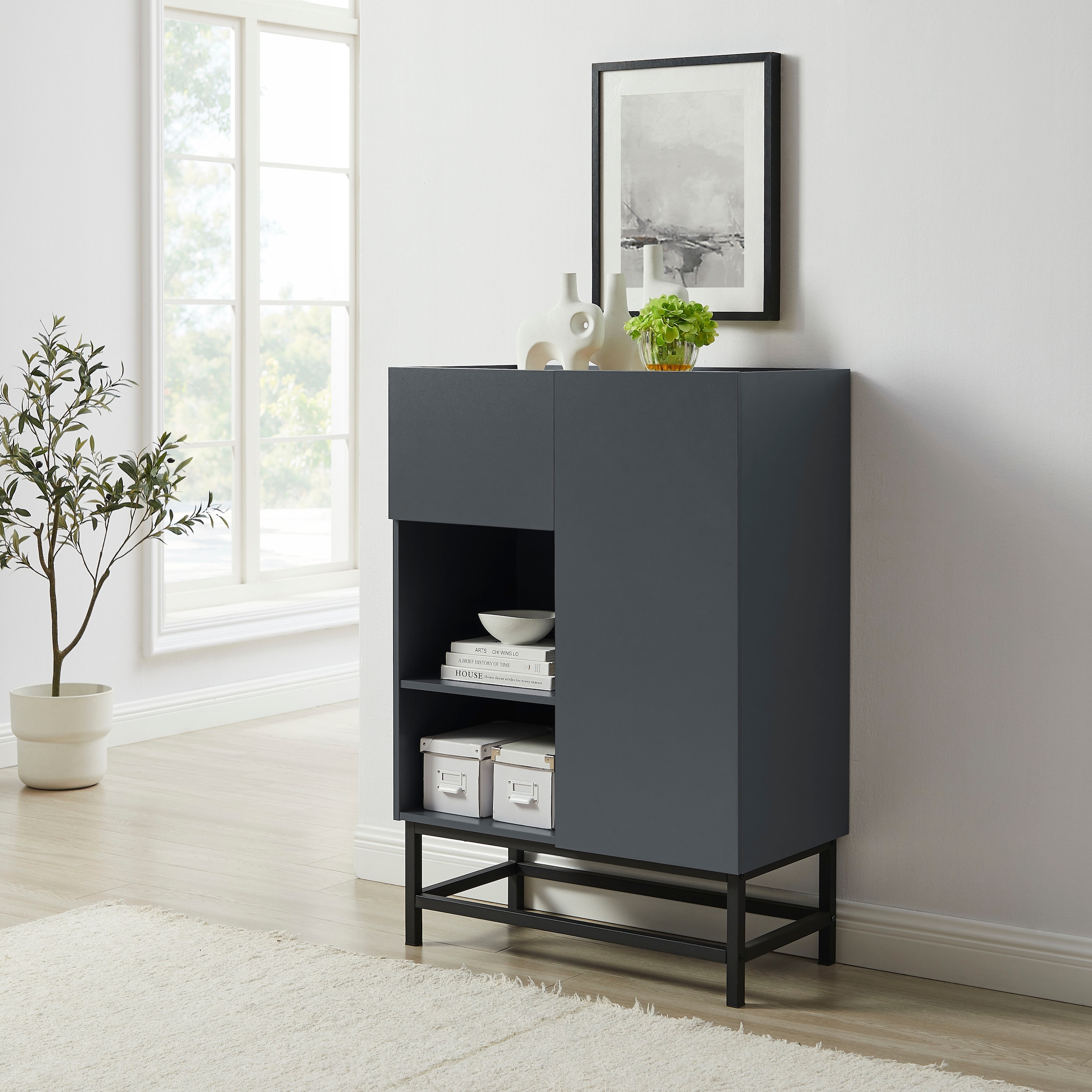 OTTO home Highboard »Azly« pflegeleichte Melaminoberfläche, robustes Metallgestell, ABS-Kanten
