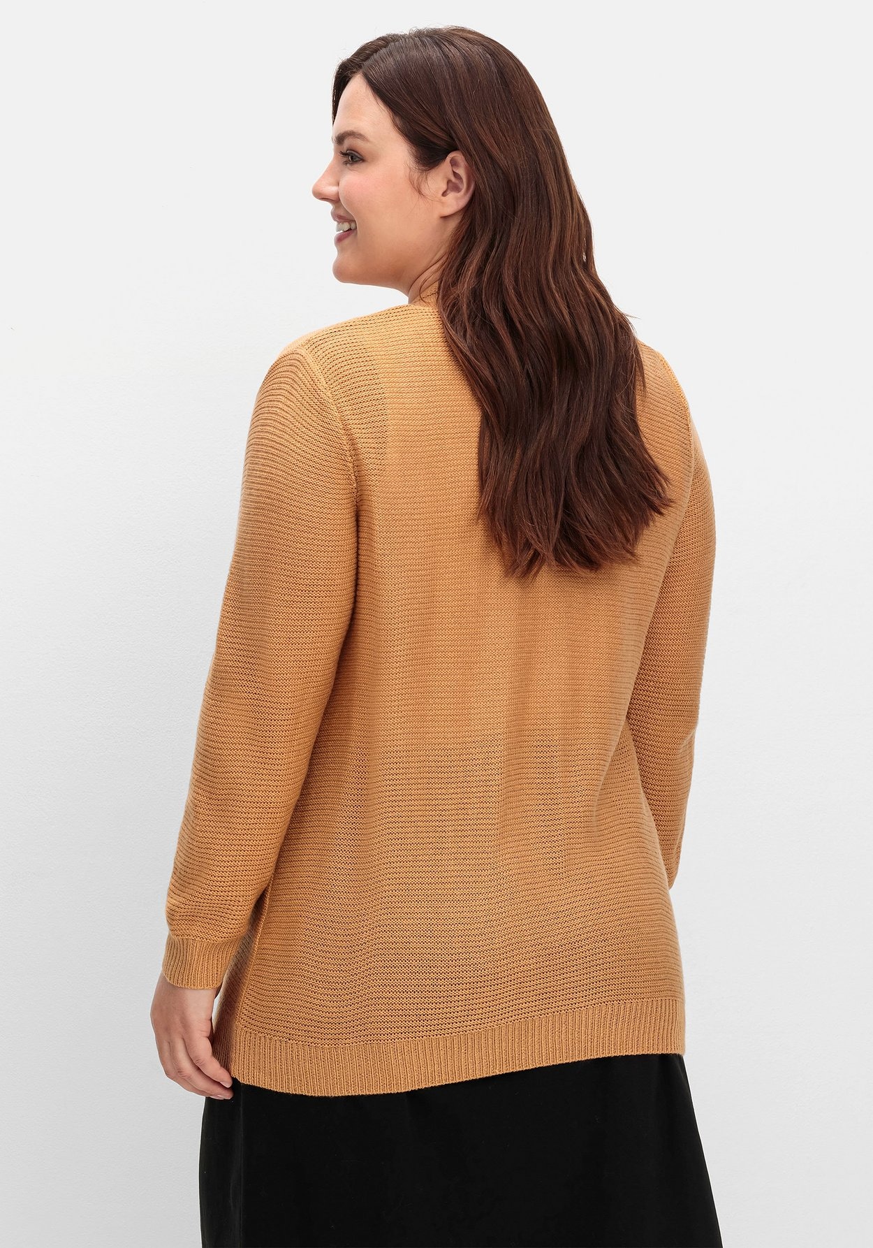 Sheego Strickjacke »Verschlusslose Strickjacke im Linksstrickmuster«