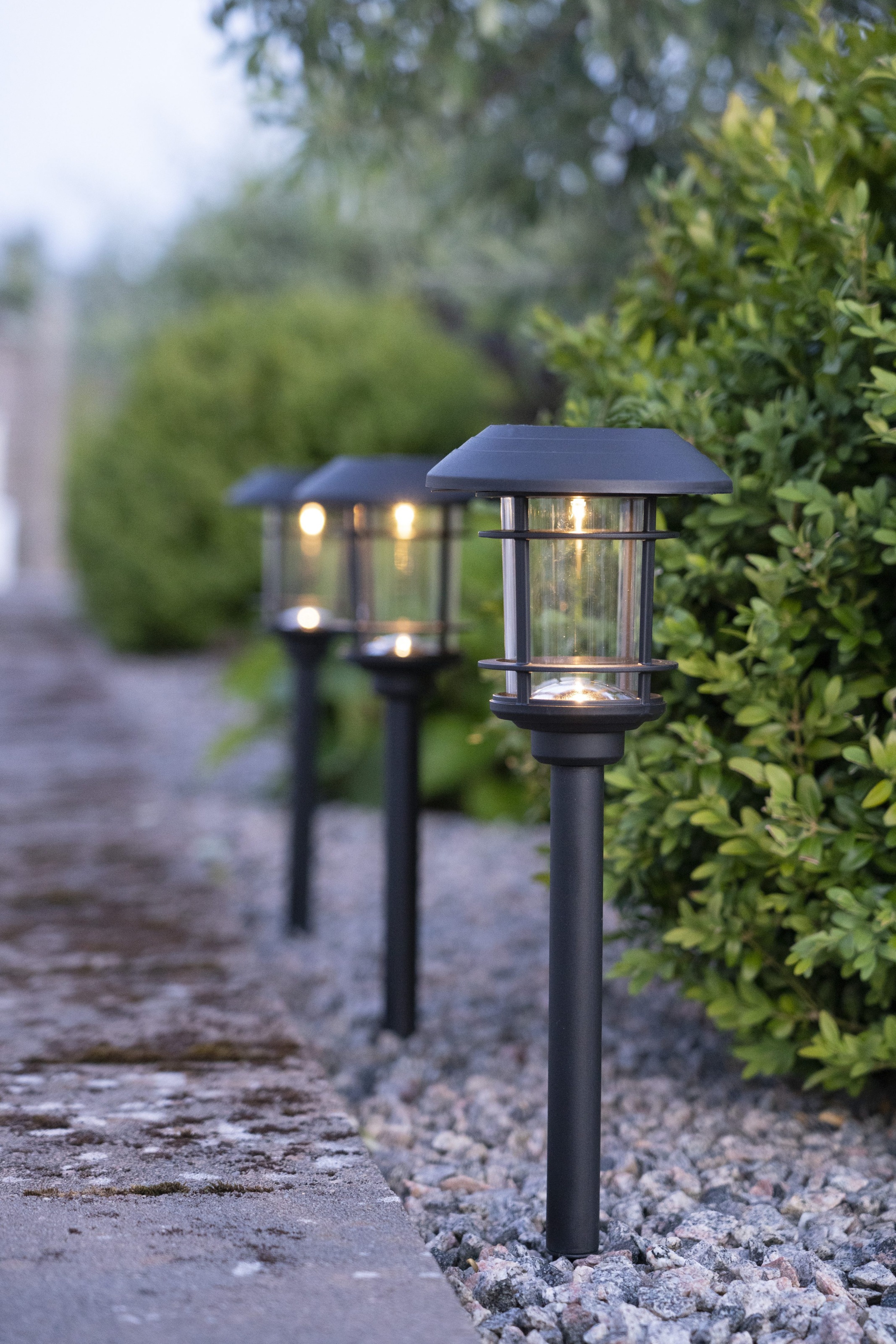 Parforce Traditional Hunting LED Solarleuchte »Solar-Wegleuchte Fride« LED-Board 3 Stk. Warmweiß 3er-Set, Dämmerungssensor, Bollard-Optik