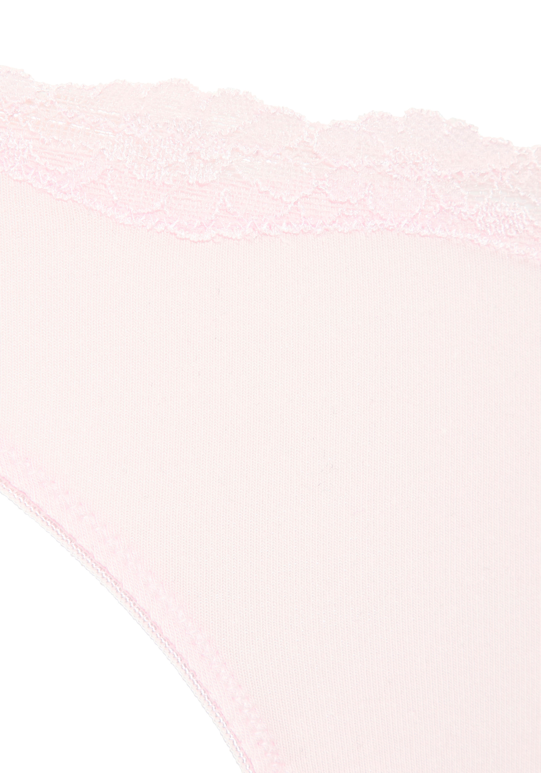 LASCANA String 3er-Pack,  aus elastischer Baumwolle mit zarter Spitze