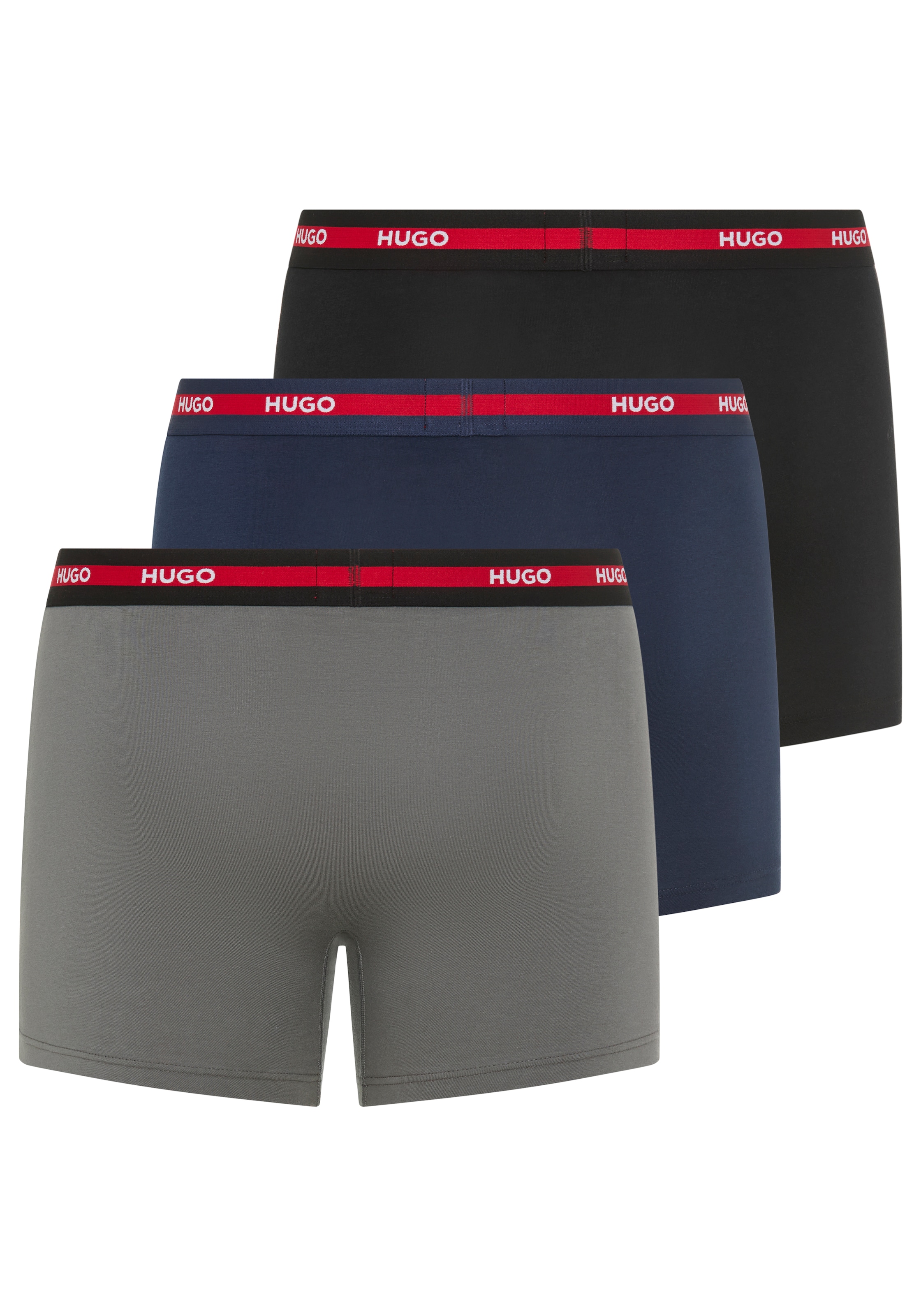 HUGO Underwear Trunk »BOXERBR TRIPL PLANET«, kontrastfarbener Bund mit Logo