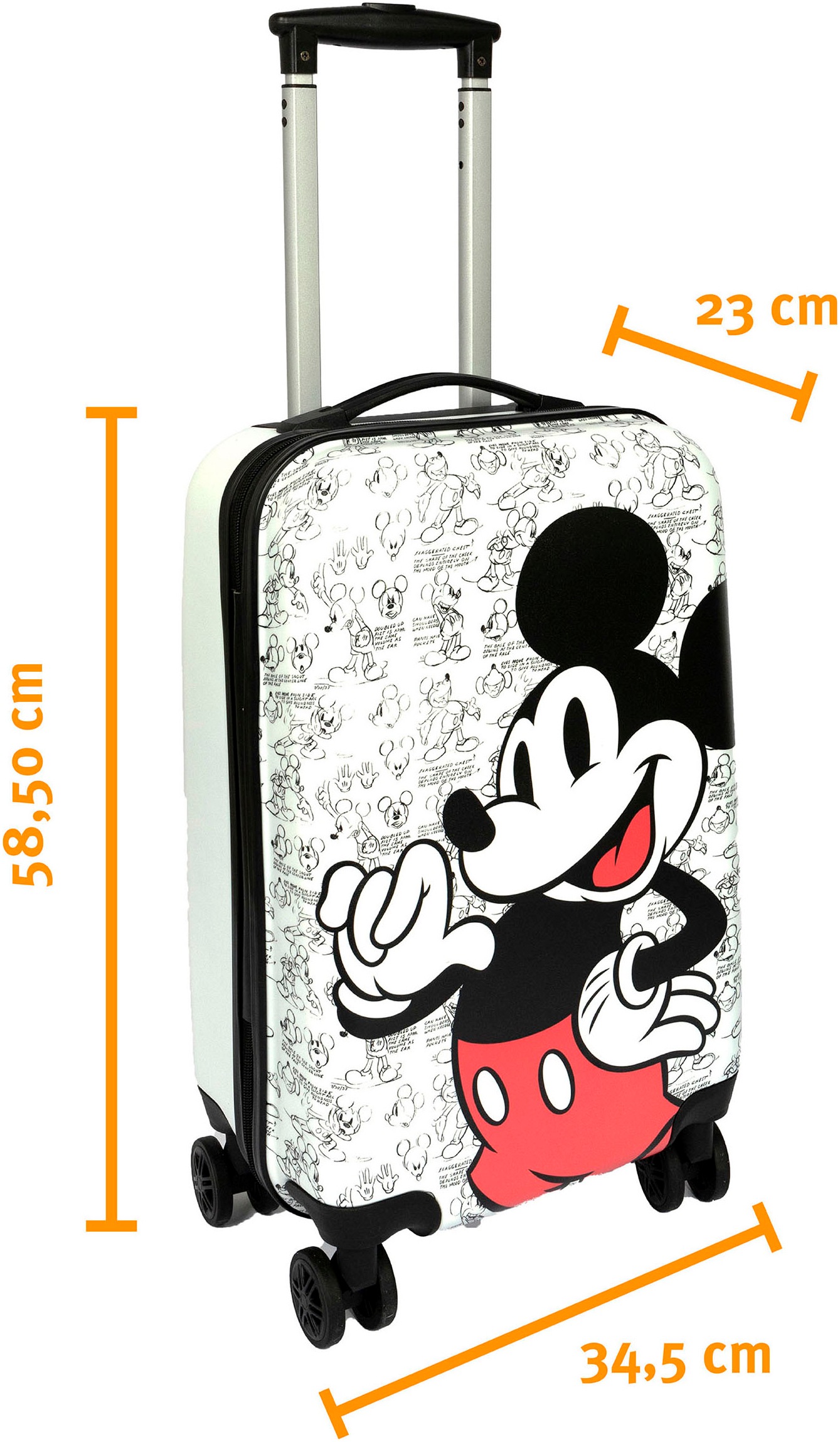 UNDERCOVER Kinderkoffer »Mickey Mouse, 59 cm«, 4 St. Rollen, mit TSA-Zahlenschloss