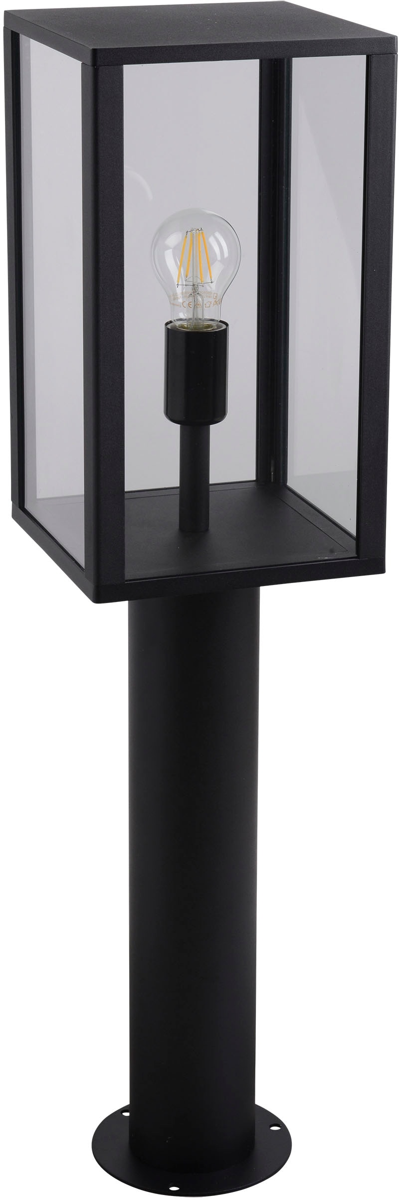 Außen-Stehlampe schwarz 60W, 1 bei Sockelleuchte, eckig, OTTO E27 flammig-flammig, online näve exkl. Glas, »AILA«, Aluminium, 1x