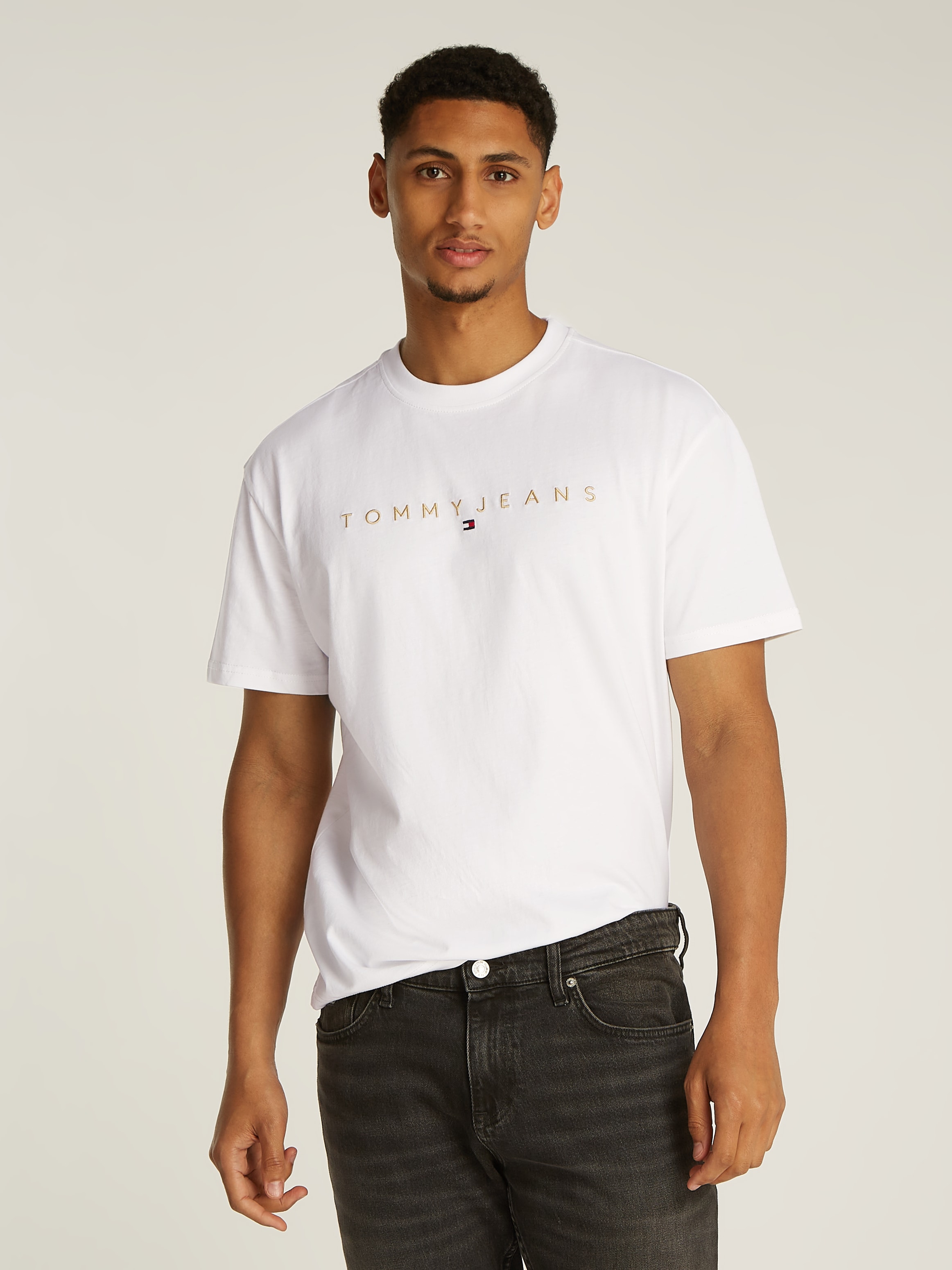 Tommy Jeans T-Shirt »TJM REG GOLD LINEAR LOGO TEE EXT«