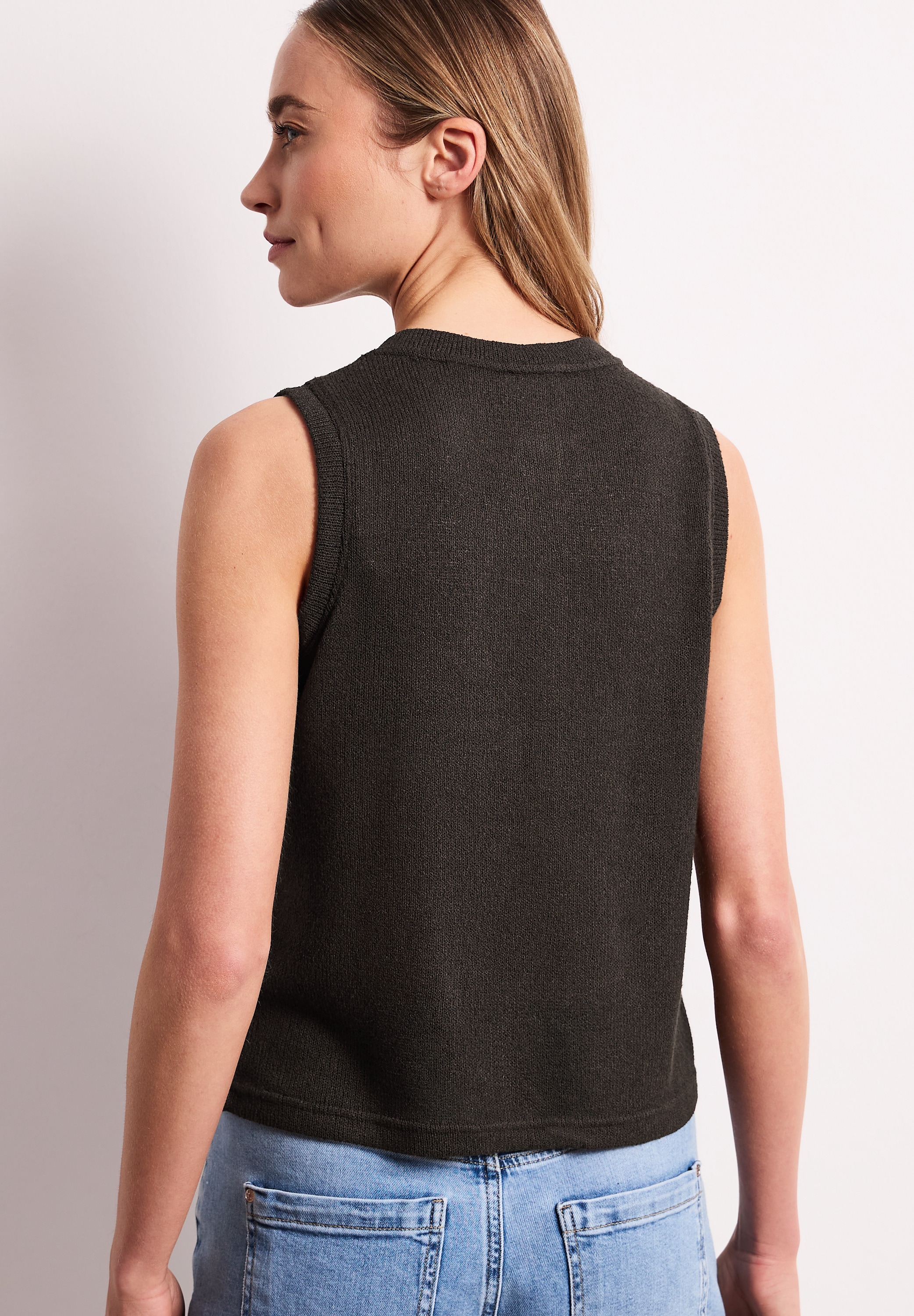 STREET ONE Stricktop mit Glitzerdetails, Regular Fit