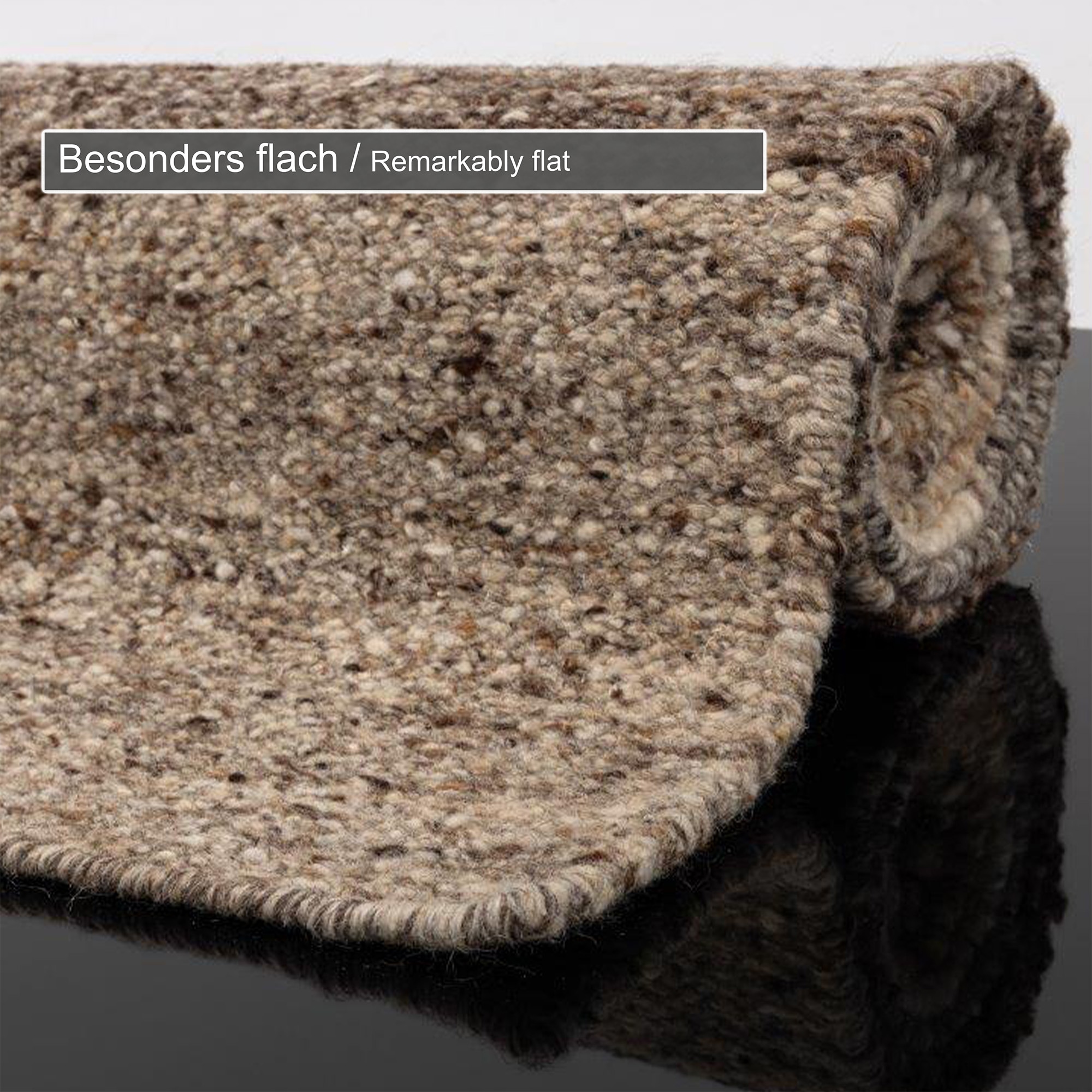 THEKO Wollteppich »Ehrwald TK-156« rechteckig 12 mm Höhe Wendeteppich, besonders flach, reine Wolle, handgewebt, warme Farben
