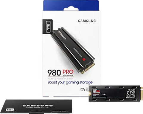 Samsung interne SSD »980 PRO Heatsink«, Anschluss M.2 PCIe 4.0, Playstation 5 kompatibel