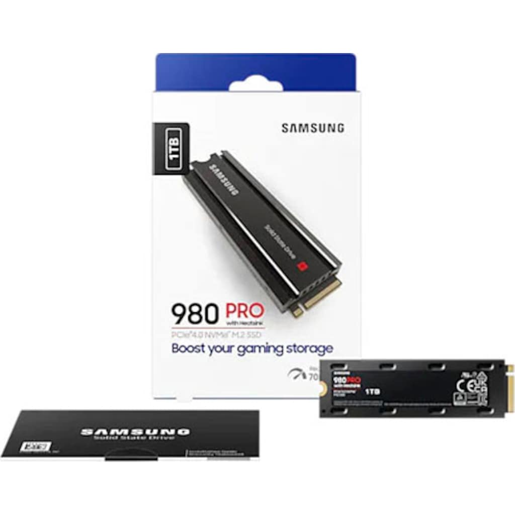 Samsung interne SSD »980 PRO Heatsink«, Anschluss M.2 PCIe 4.0, Playstation 5 kompatibel