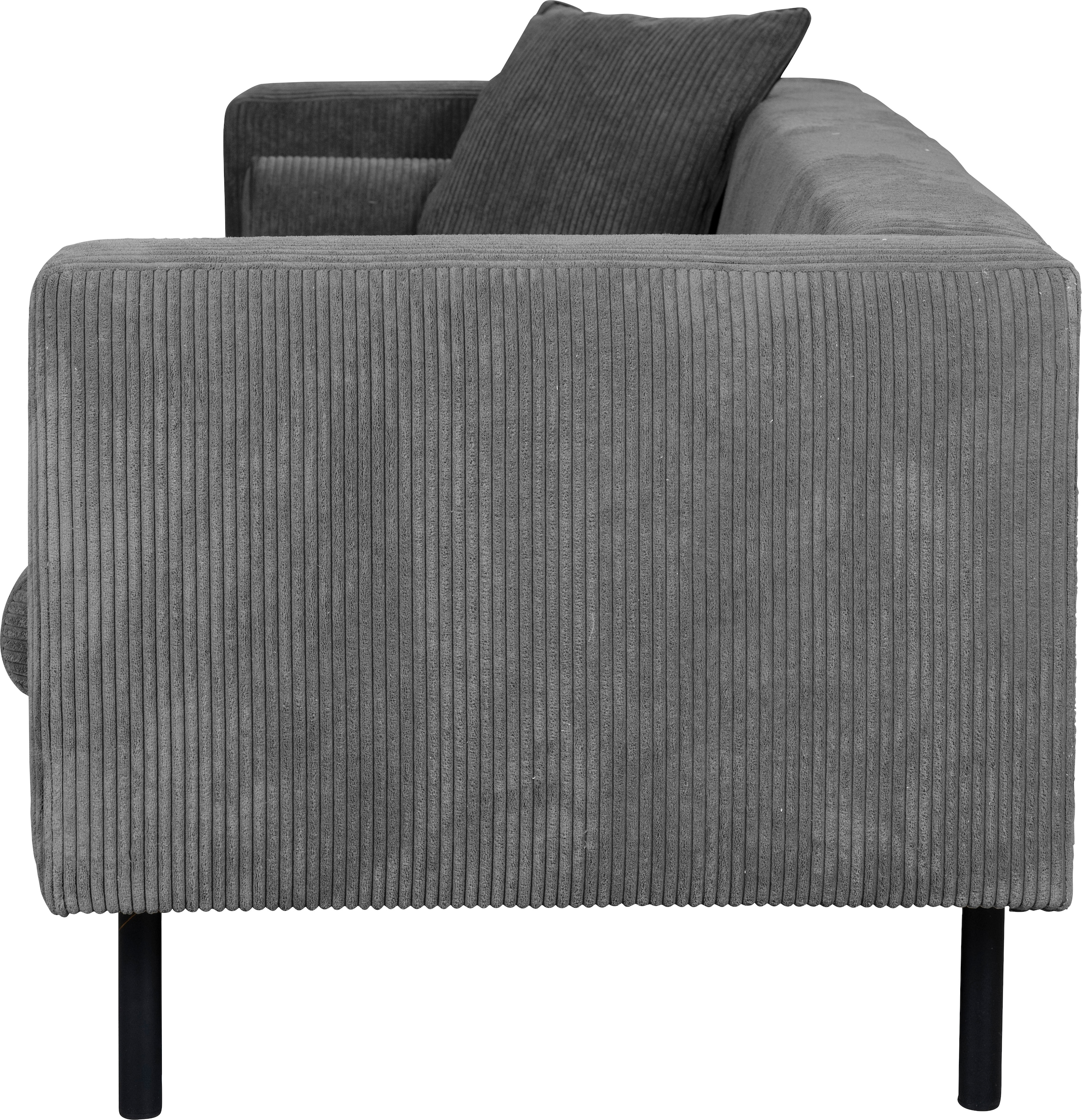 Home affaire 3-Sitzer »Lillibeth Designsofa mit Wellenunterfederung, Maße B/T/H: 218/74/83 cm« Zierkissen als Wendekissen, Bezug Samtoptik oder Cord