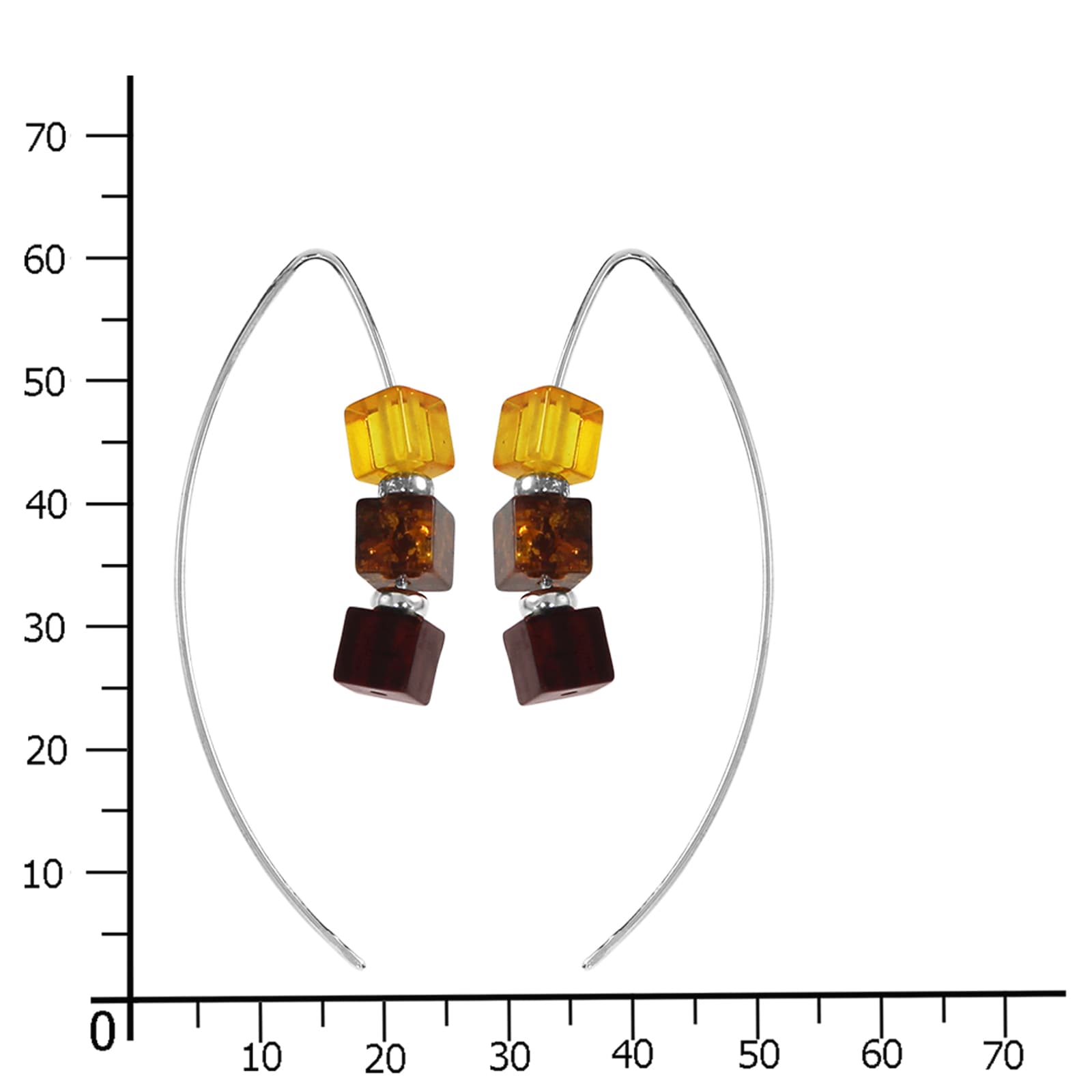 OSTSEE-SCHMUCK Paar Ohrhänger »- Würfel - Silber 925/000 - Bernstein«