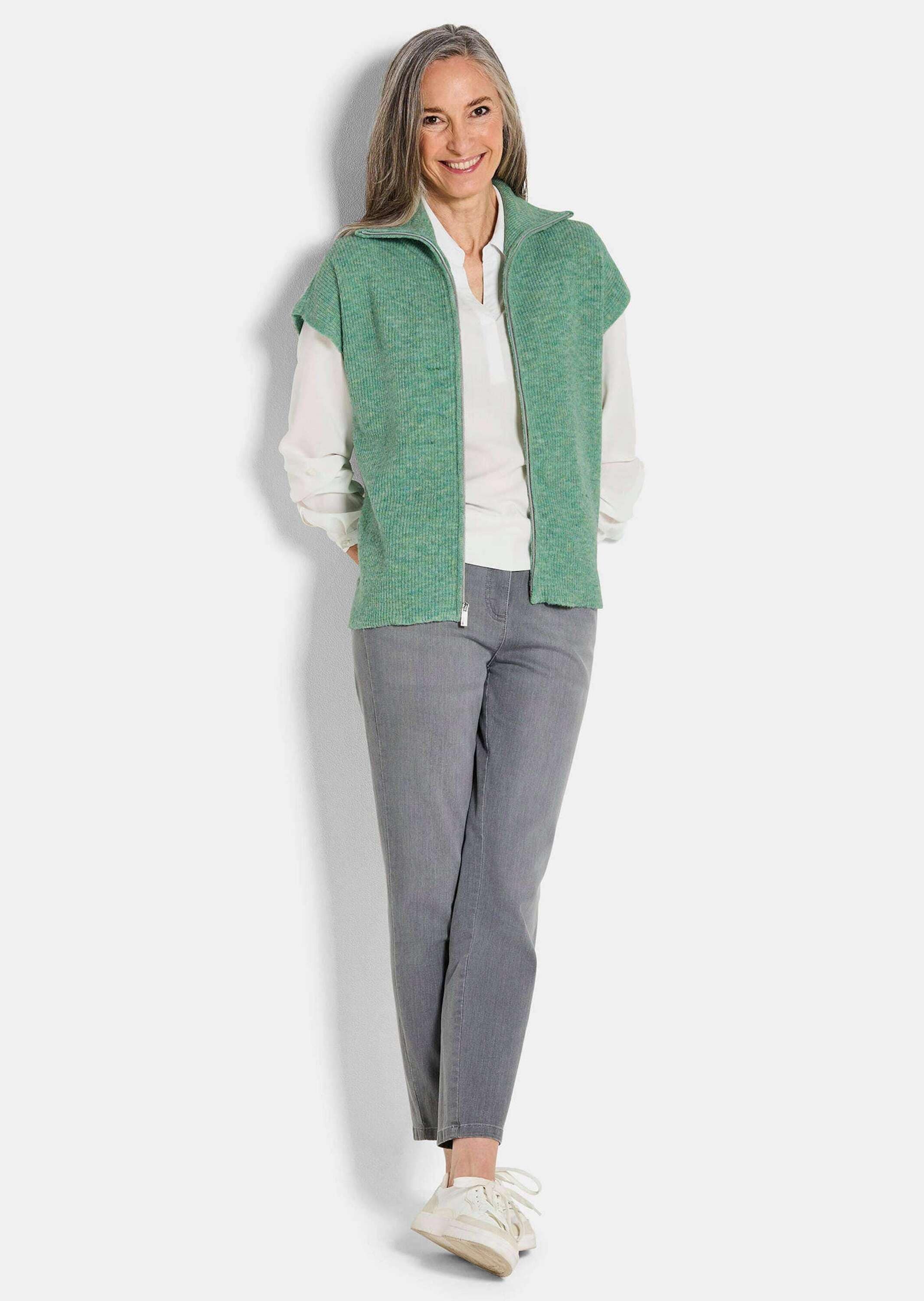 GOLDNER Kurzweste »Kurzgröße Strickweste mit Reißverschluss«